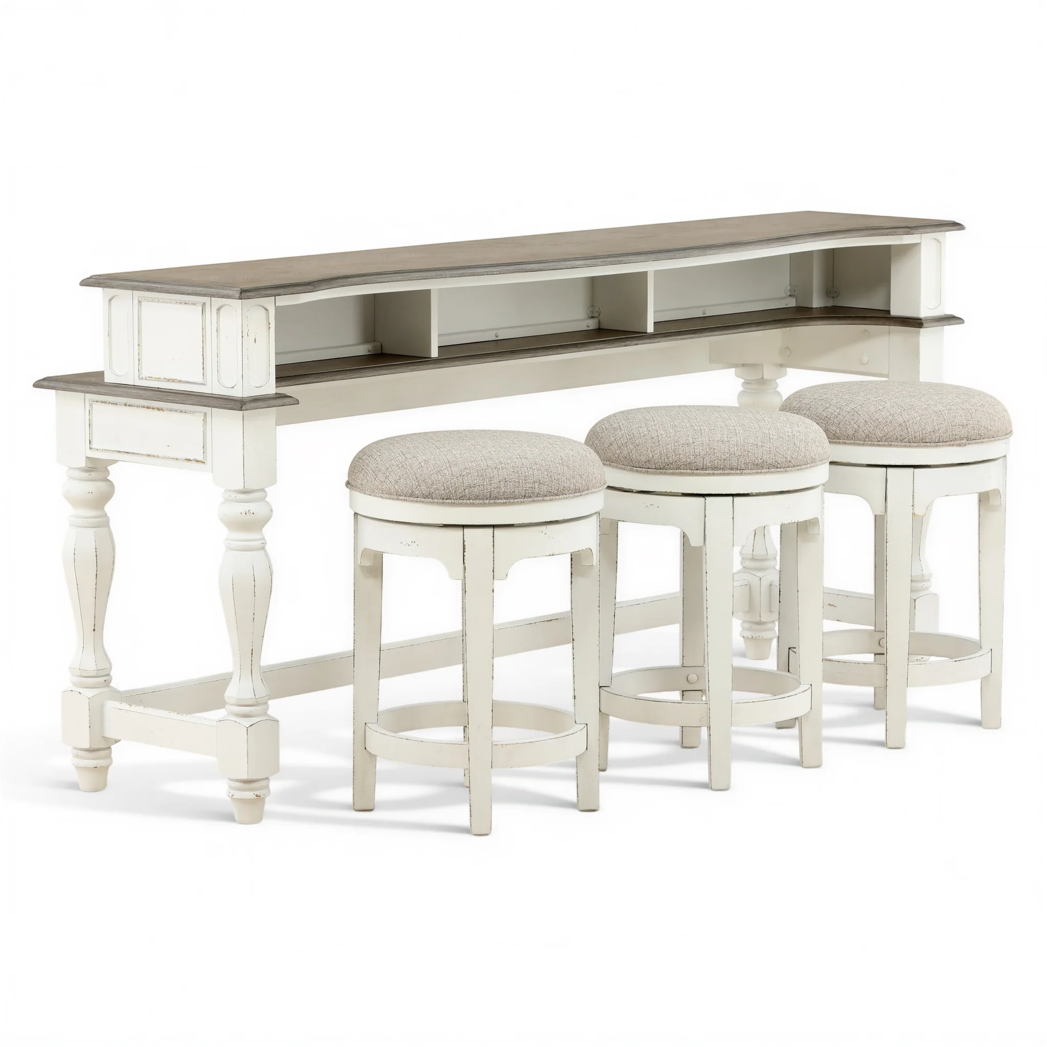 Della Console Bar Height Table and 3 Stools
