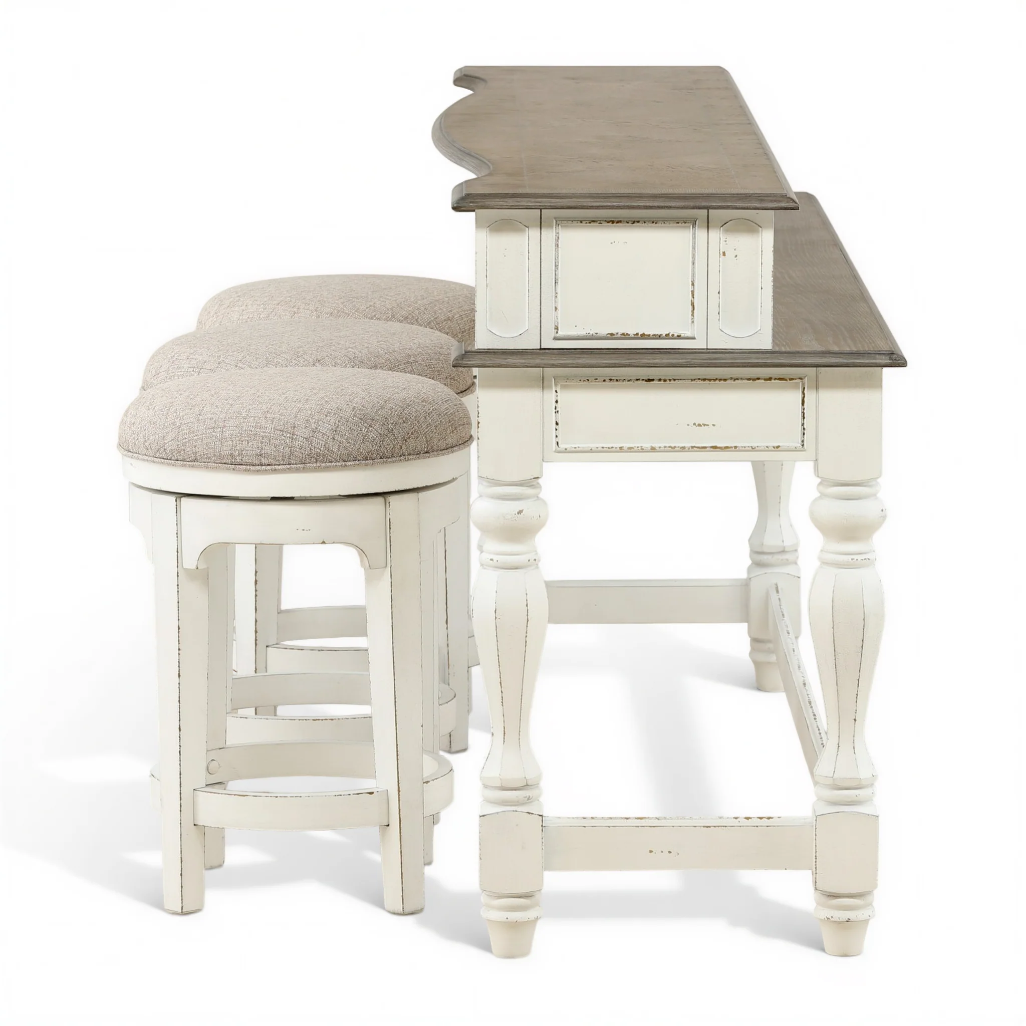 Della Console Bar Height Table and 3 Stools