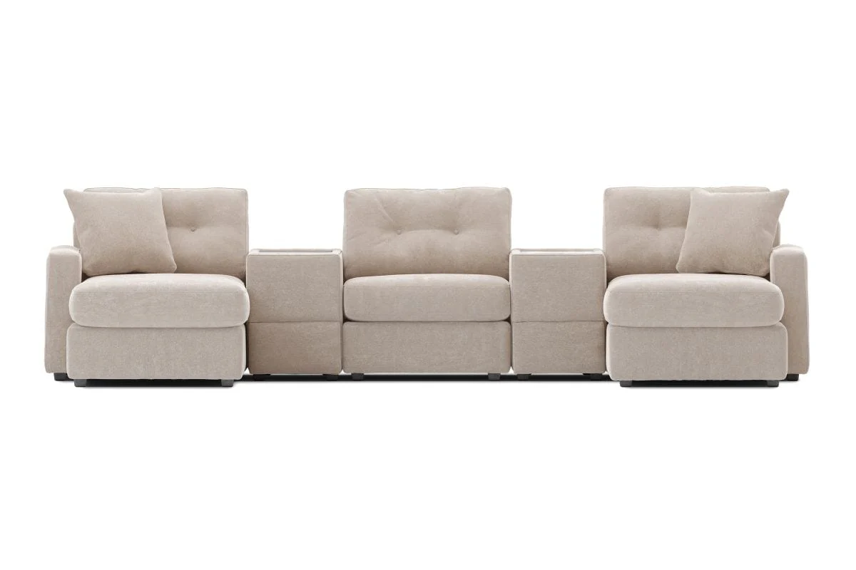Modular One 5-Piece Dual Chaise Sectional with E-Console