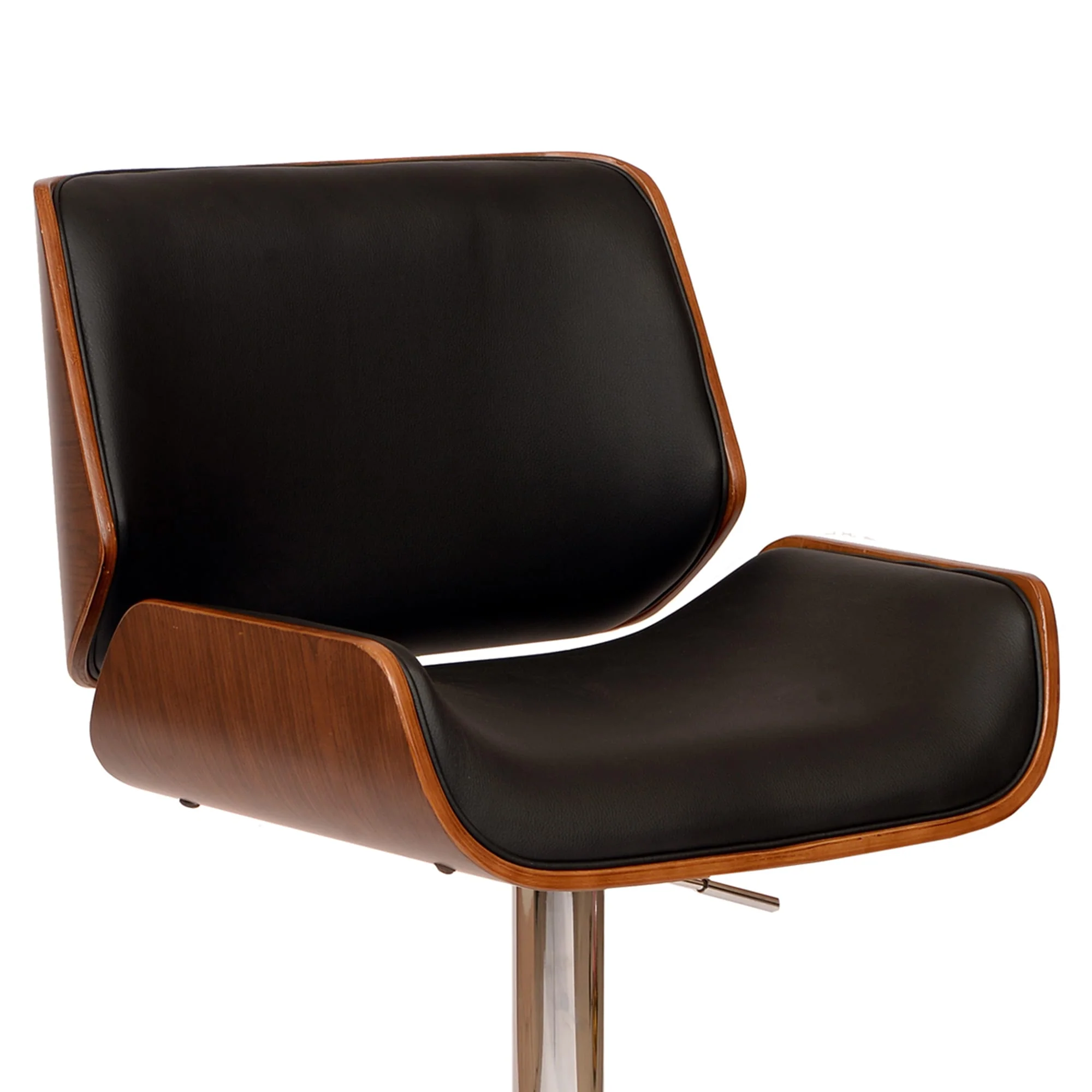 London Black Faux Leather Adjustable Height Swivel Bar Stool