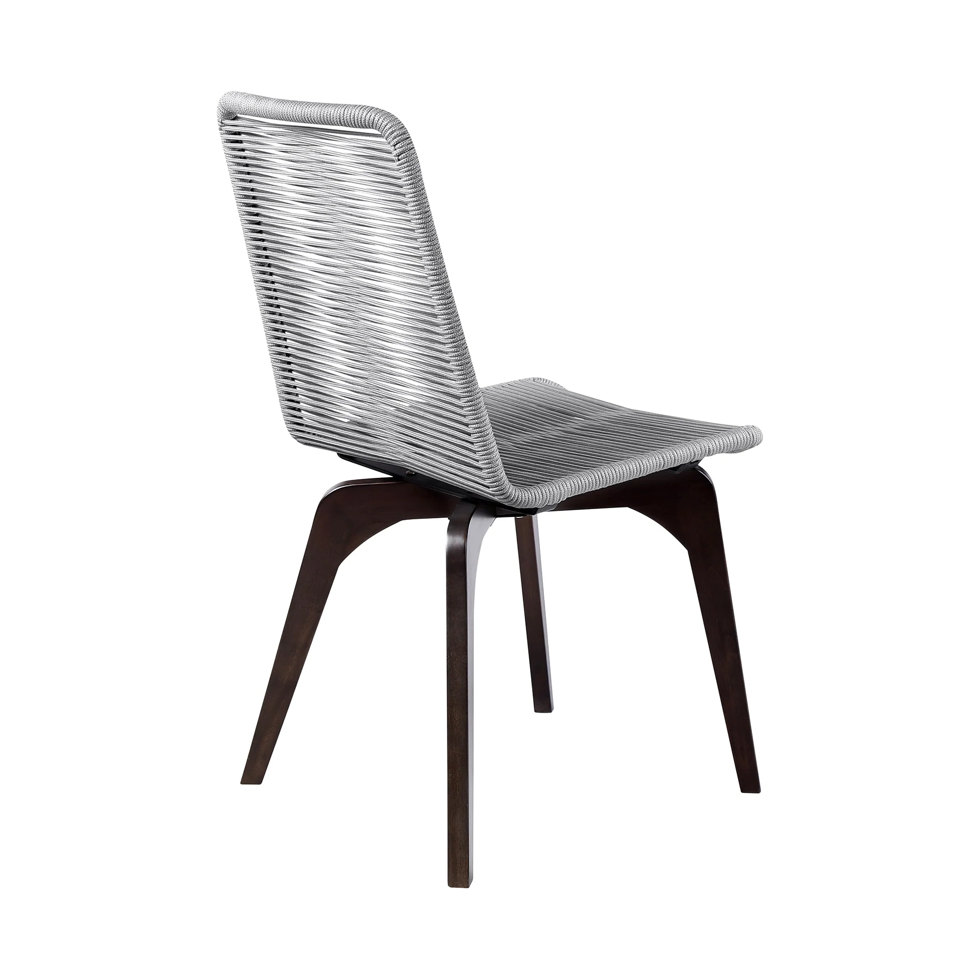 Snack Indoor Outdoor Stackable Steel Dining Chair with Gray Rope (Set of 2)