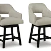 Tallenger Counter Height Upholstered Swivel Bar Stool (Set of 2)