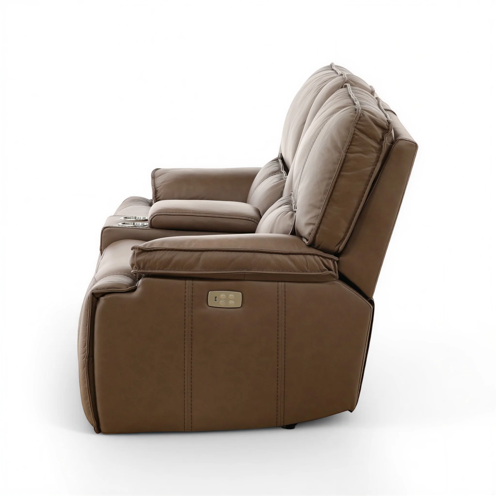 Bozeman II Leather Power Reclining Console Loveseat