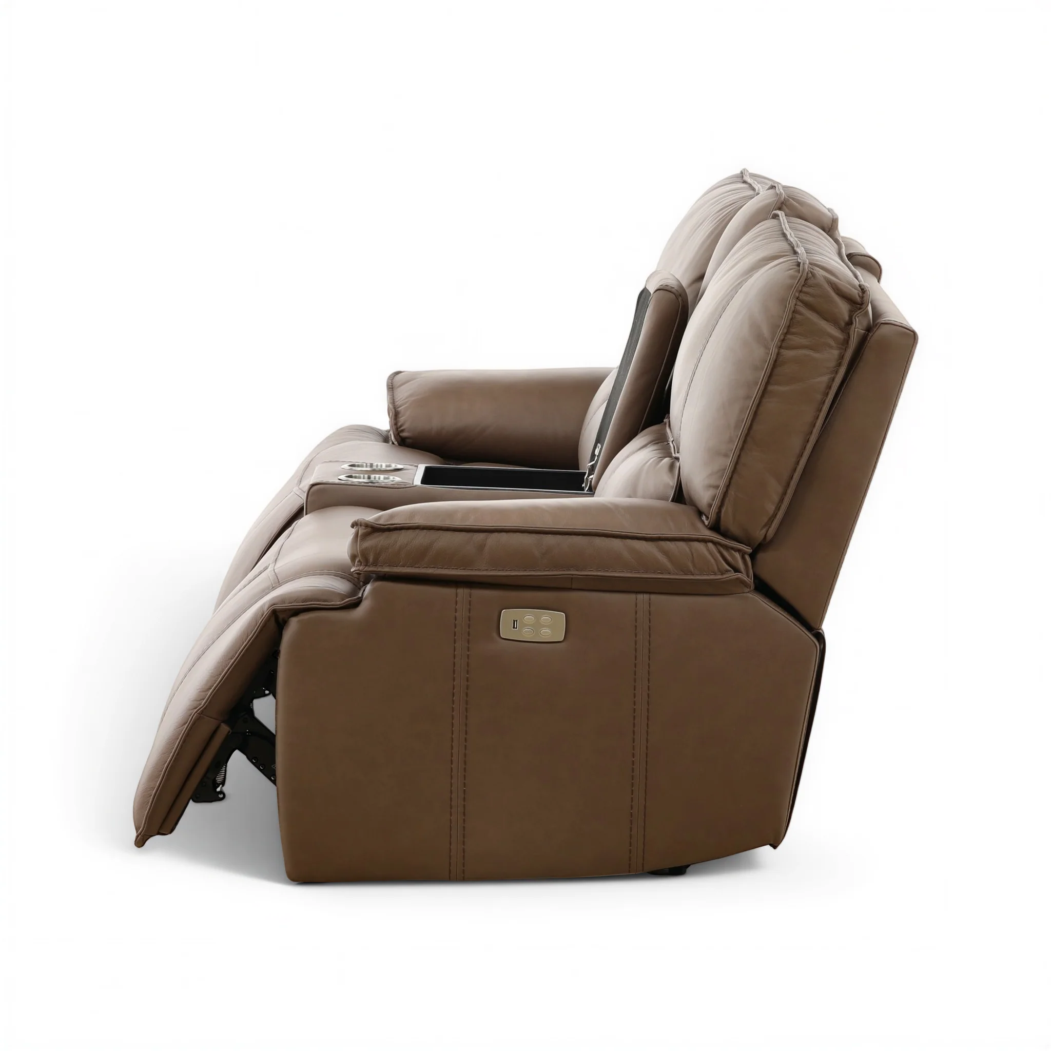 Bozeman II Leather Power Reclining Console Loveseat