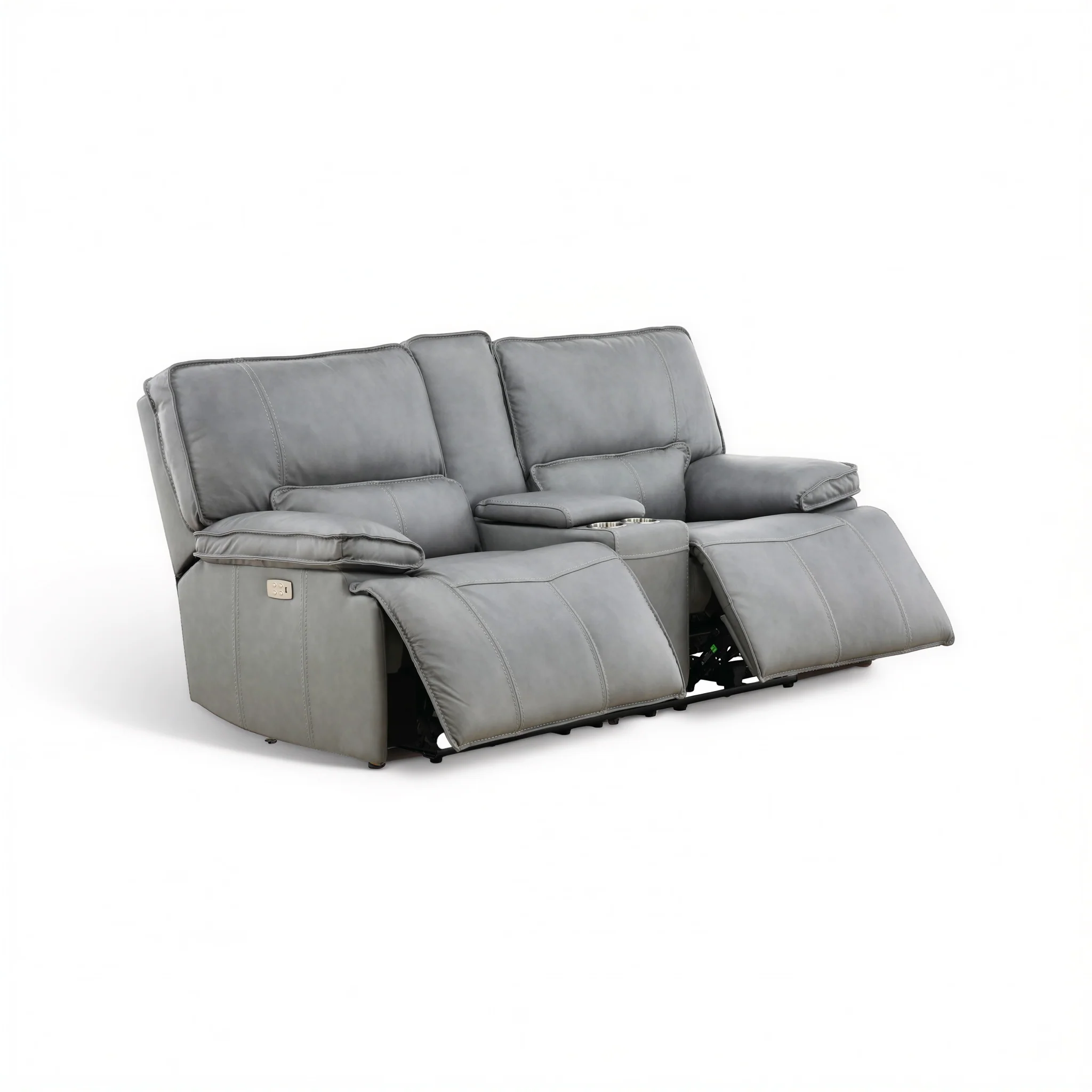 Bozeman II Leather Power Reclining Console Loveseat