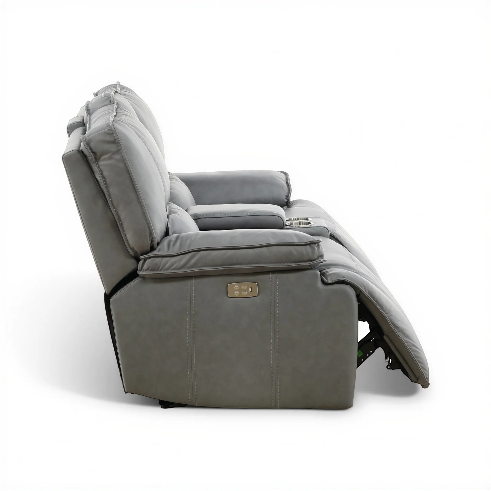 Bozeman II Leather Power Reclining Console Loveseat