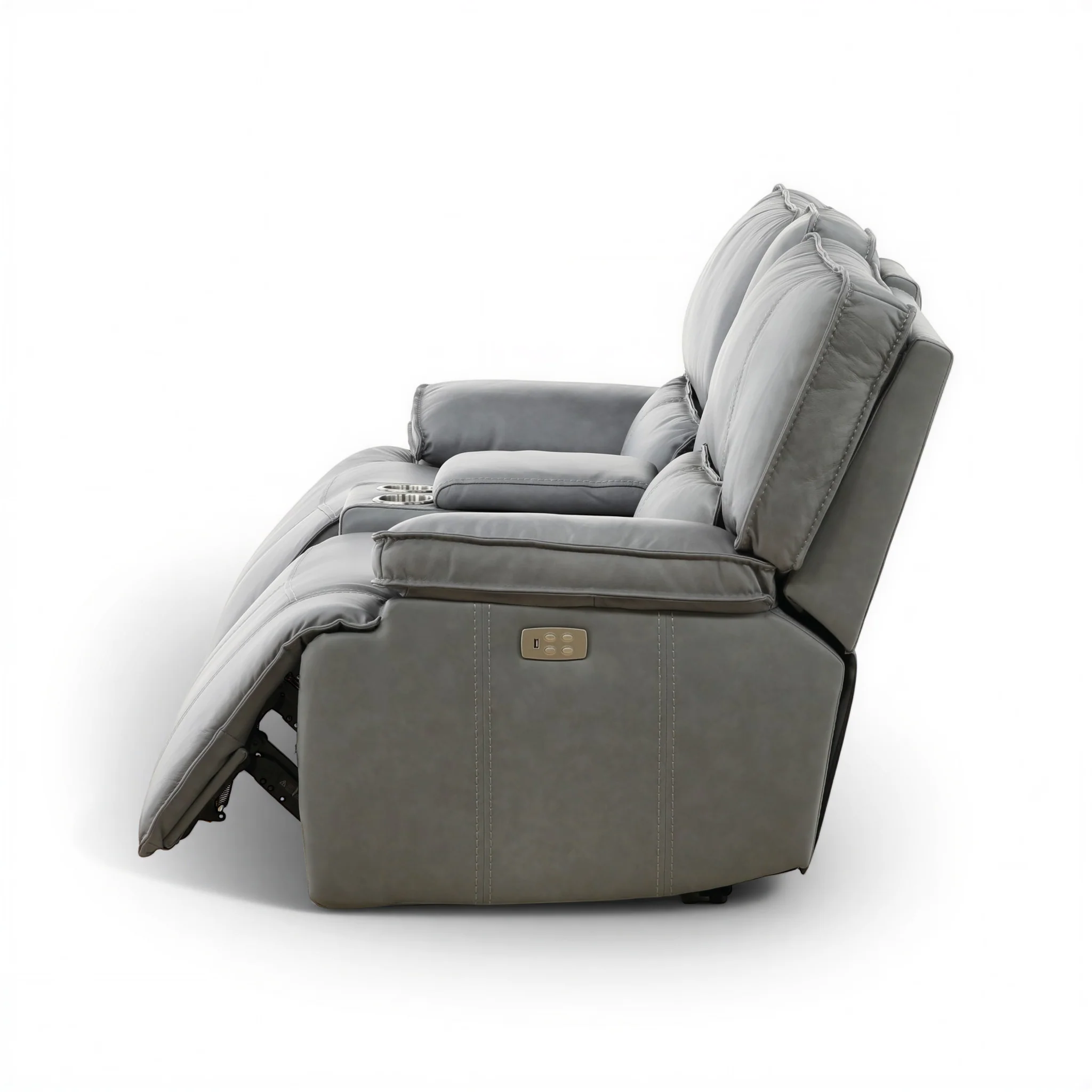 Bozeman II Leather Power Reclining Console Loveseat