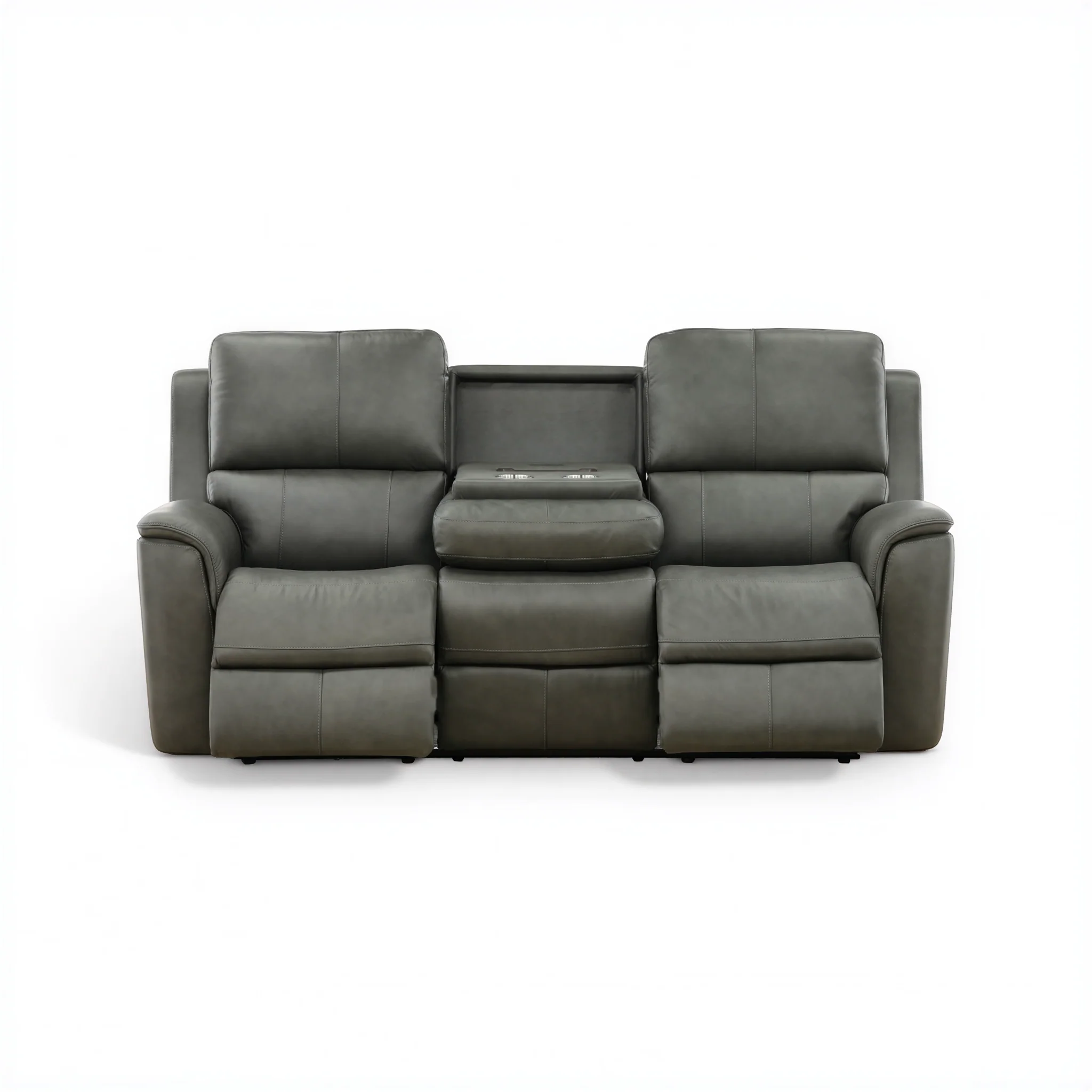 Flexsteel Grayson Leather power Sofa with Drop Down Table
