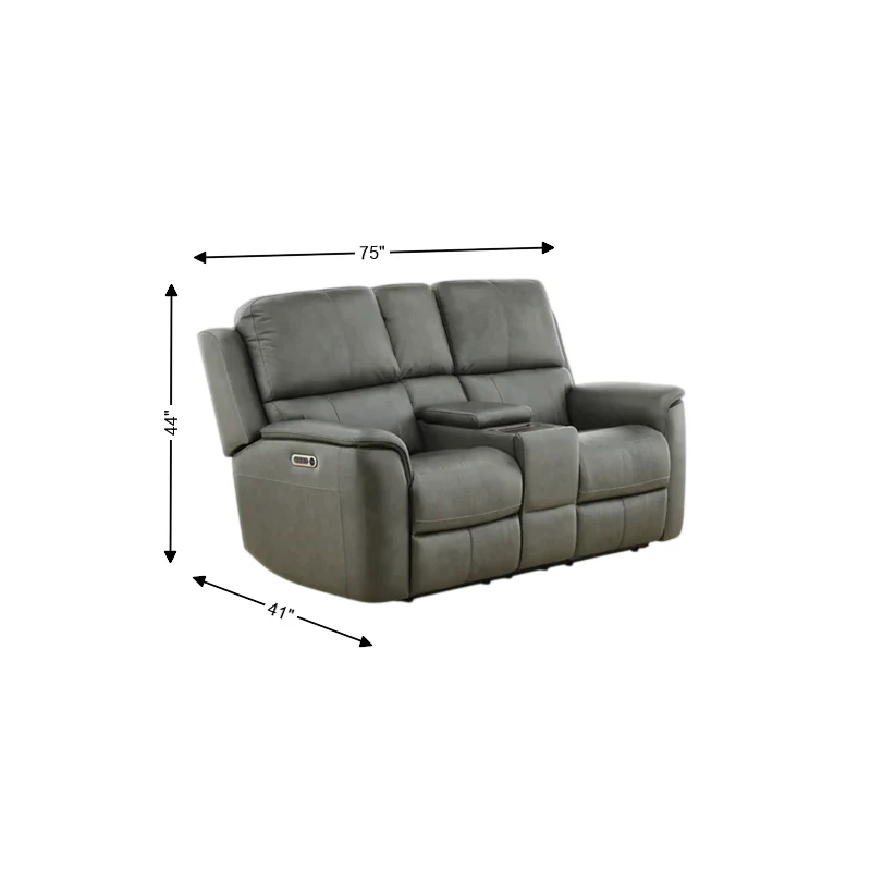 Flexsteel Grayson Leather Power Reclining Console Loveseat