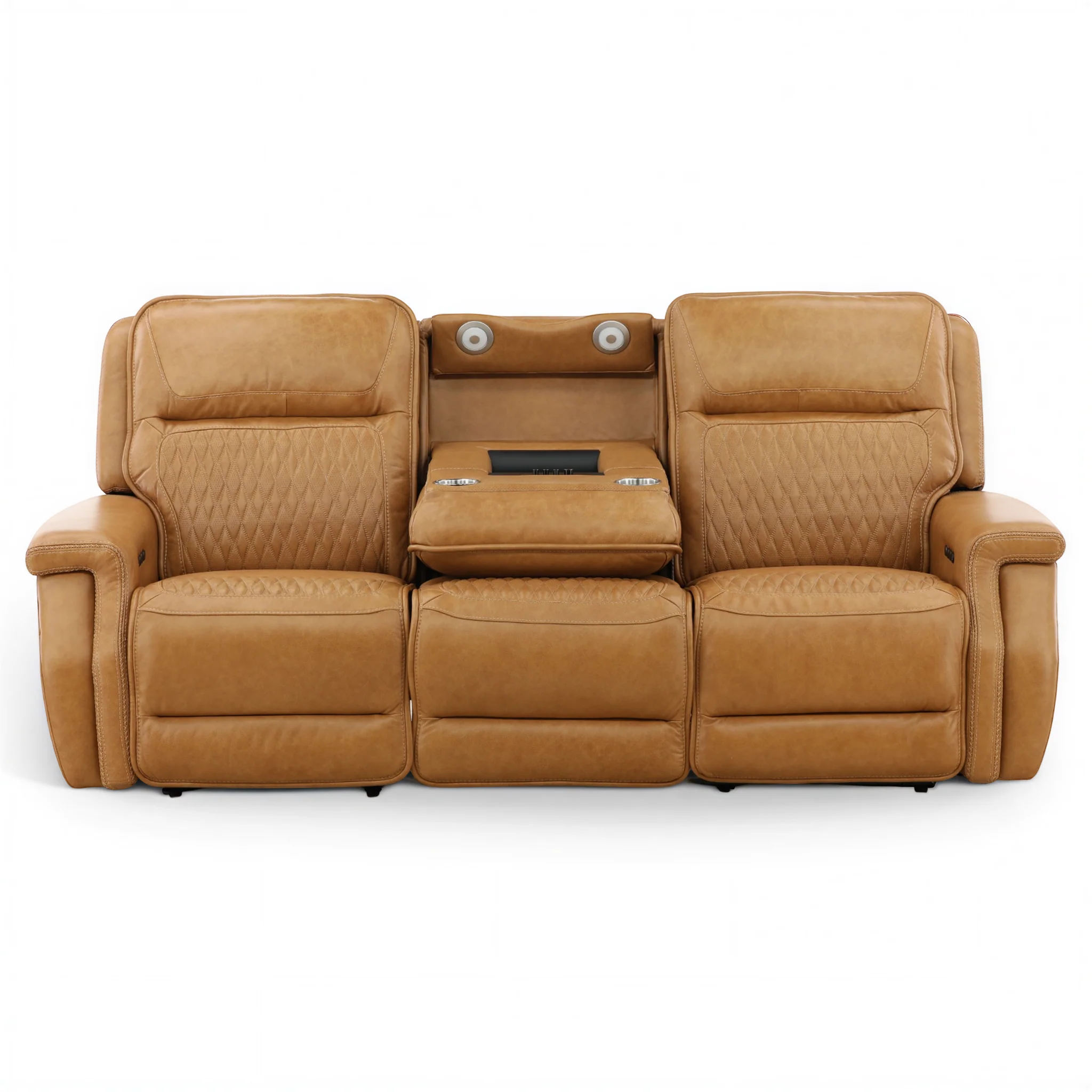 Denton Leather Power Reclining Home Theater Sofa