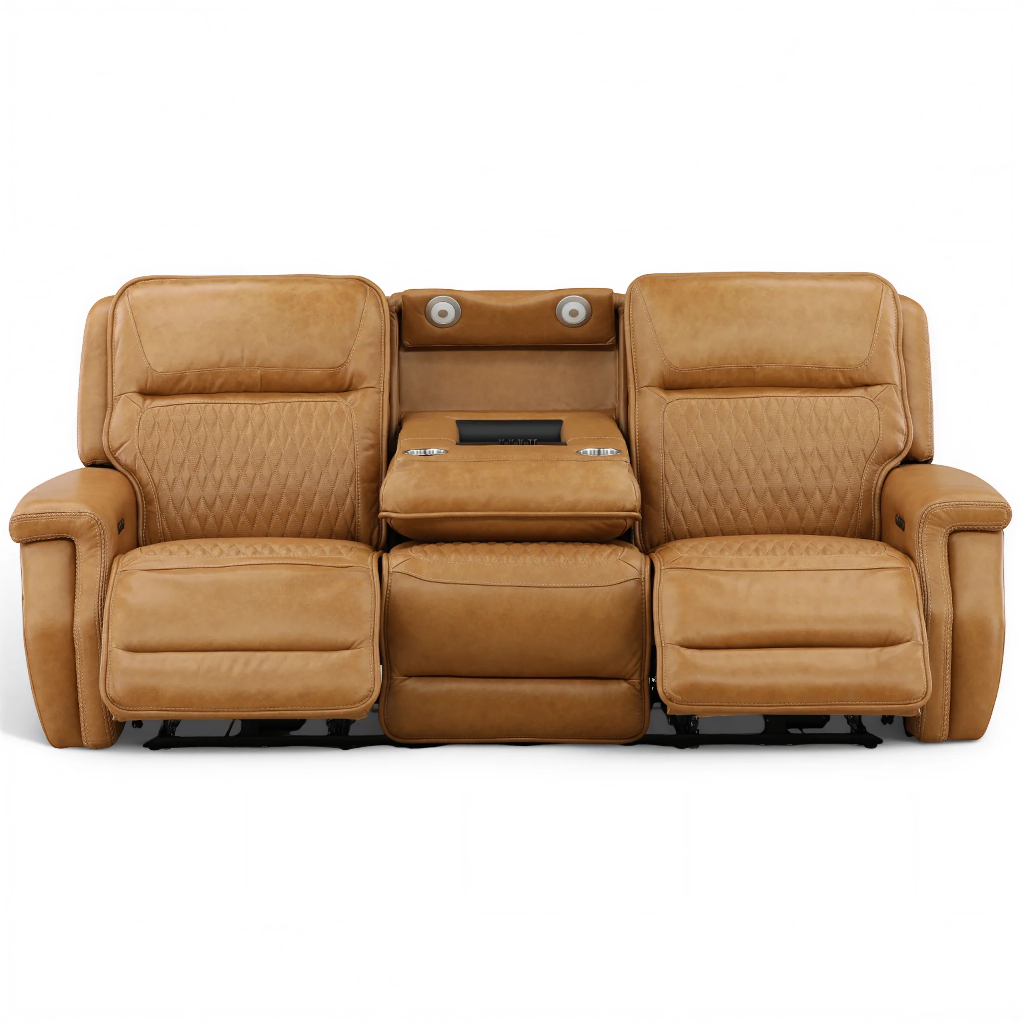 Denton Leather Power Reclining Home Theater Sofa