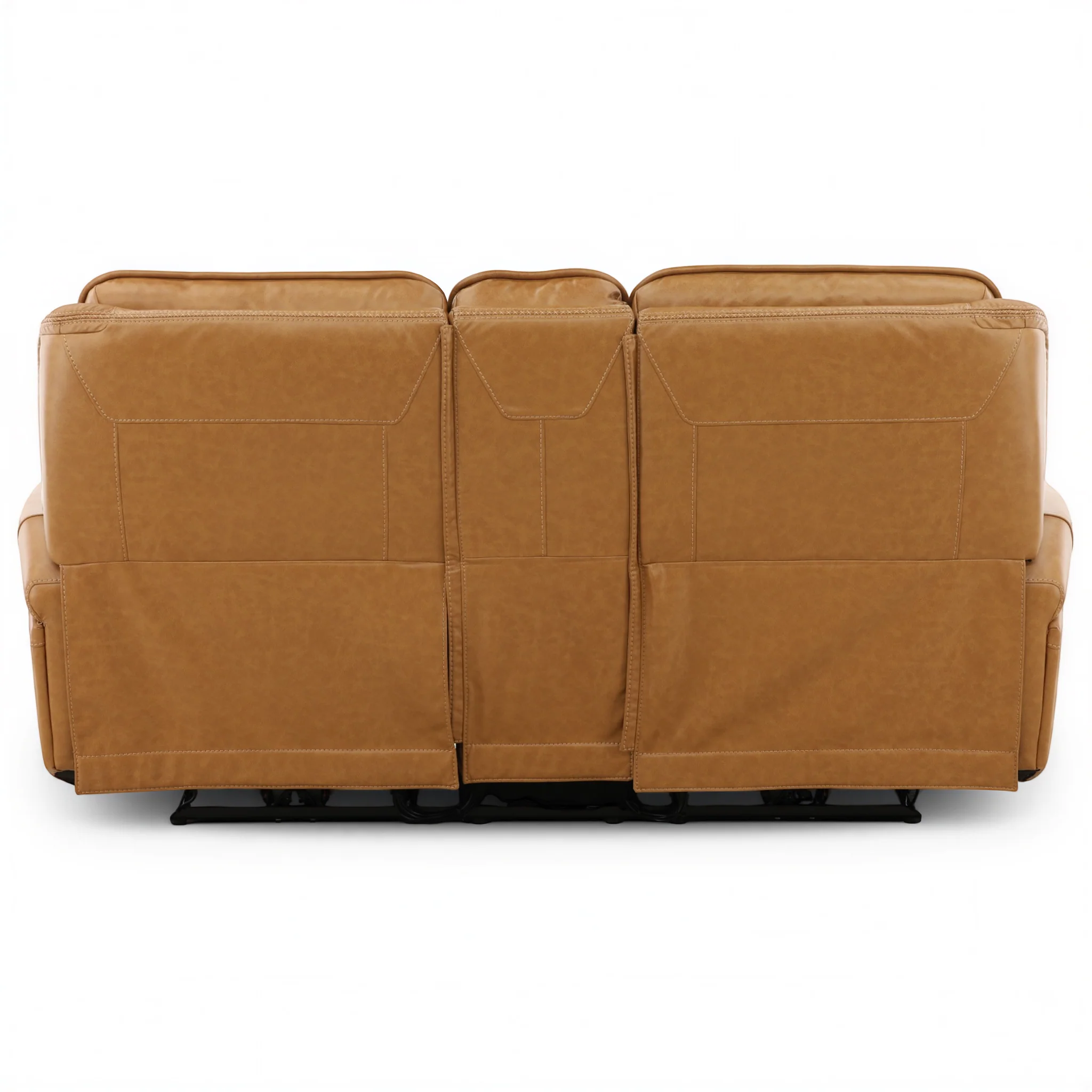 Denton Leather Power Reclining Home Theater Console Loveseat