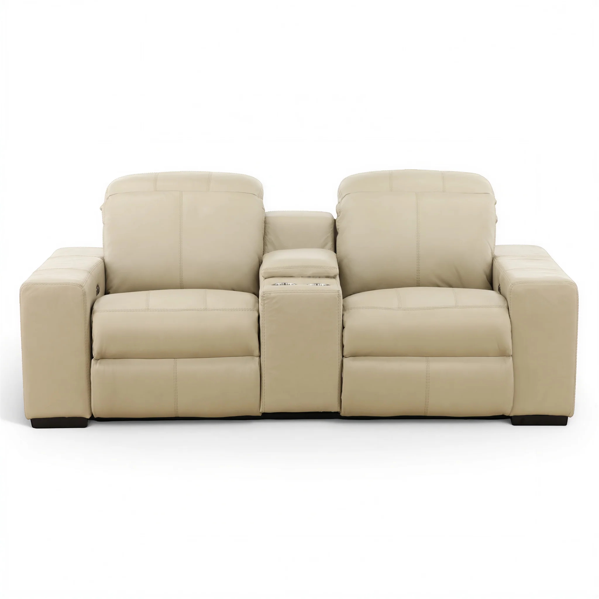 Evren Power Leather Console Loveseat