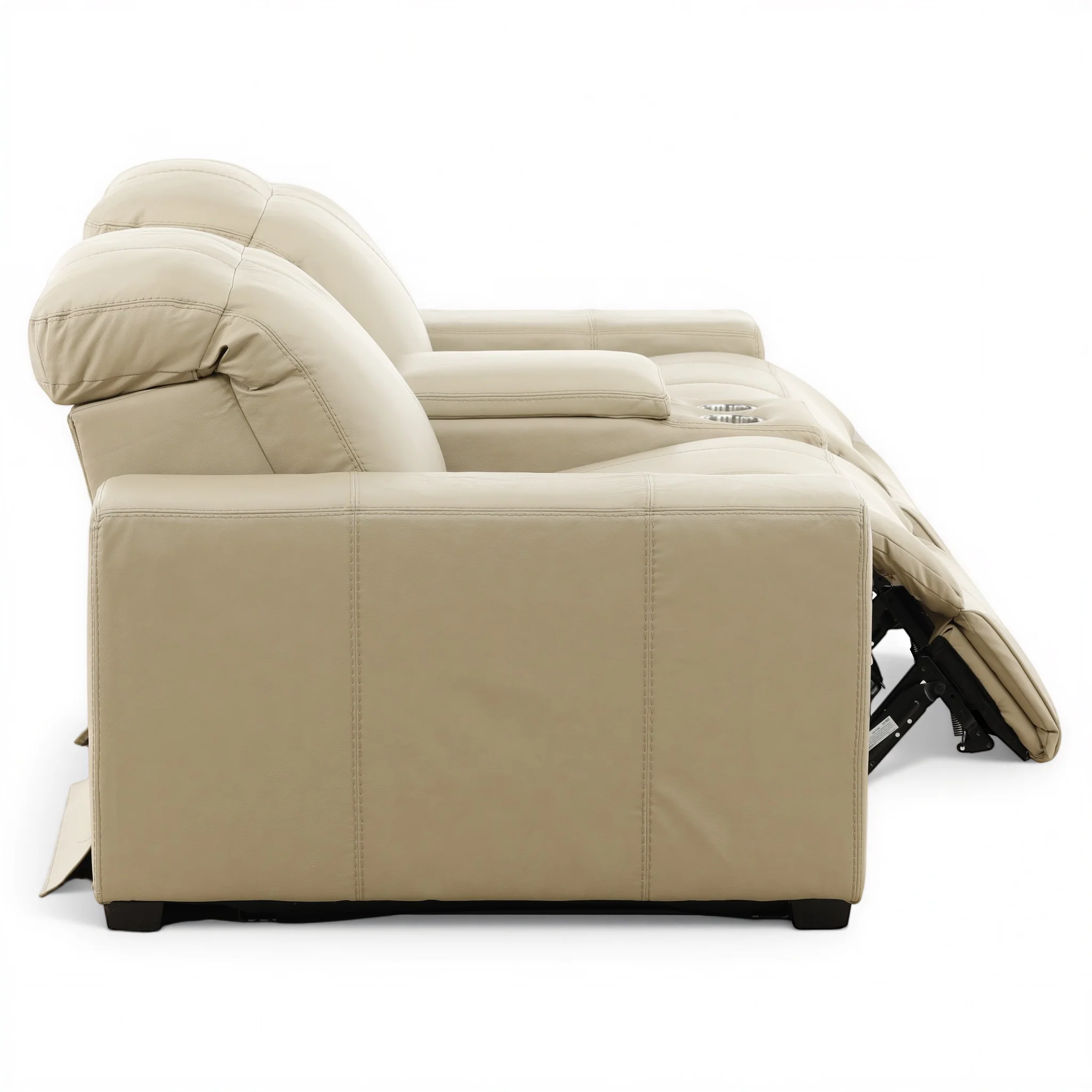 Evren Power Leather Console Loveseat