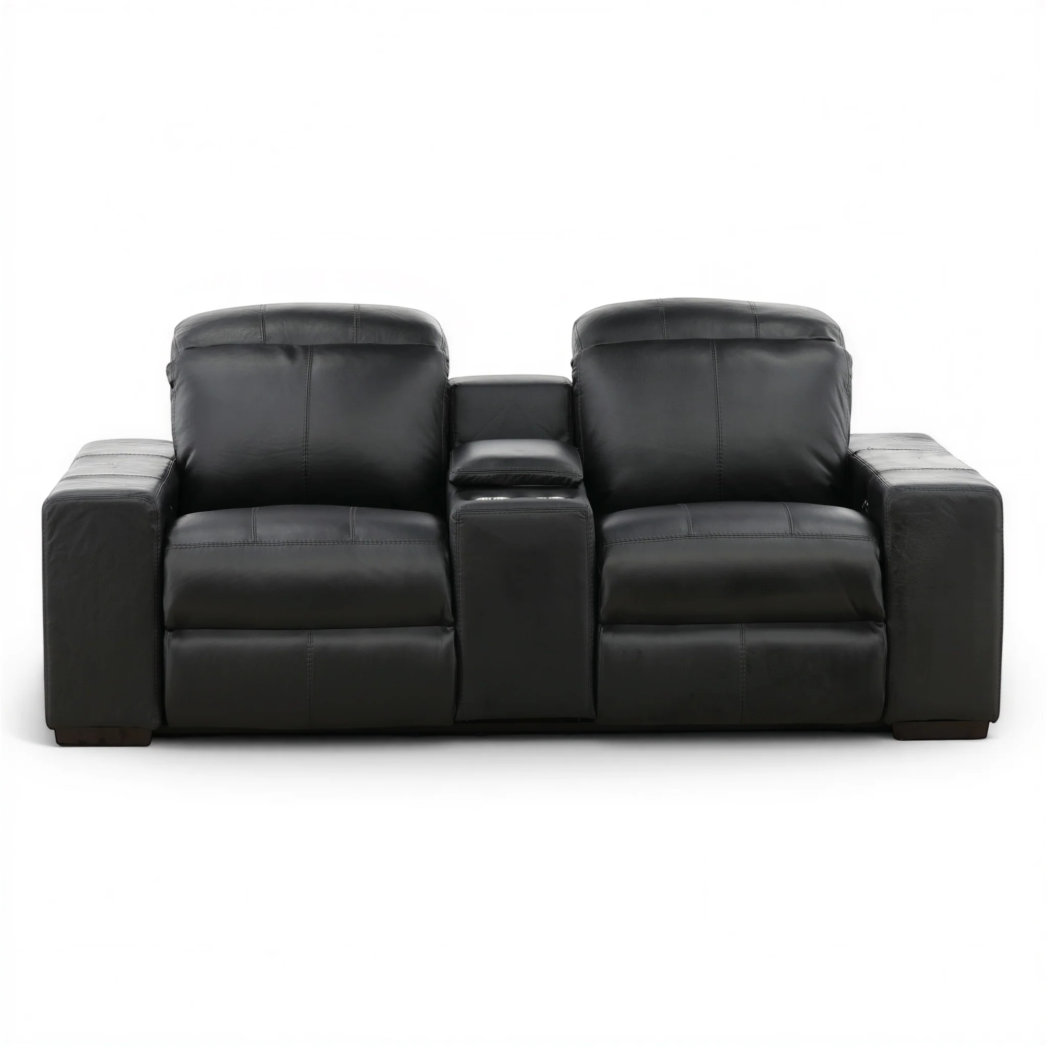 Evren Power Leather Console Loveseat