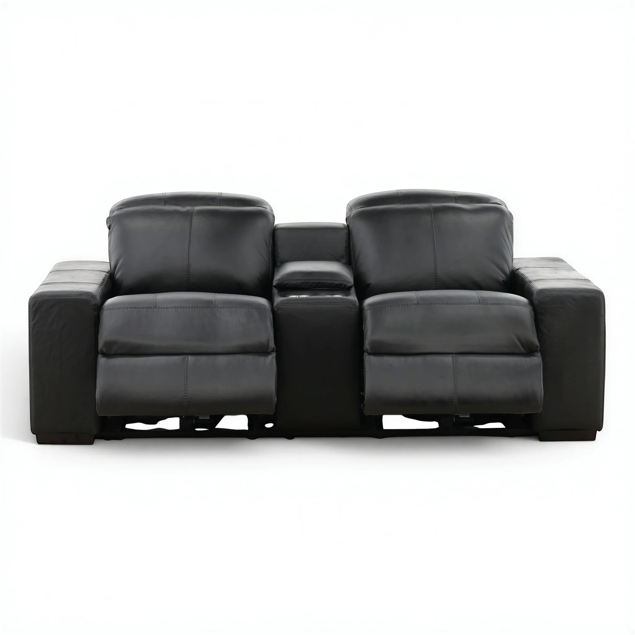 Evren Power Leather Console Loveseat