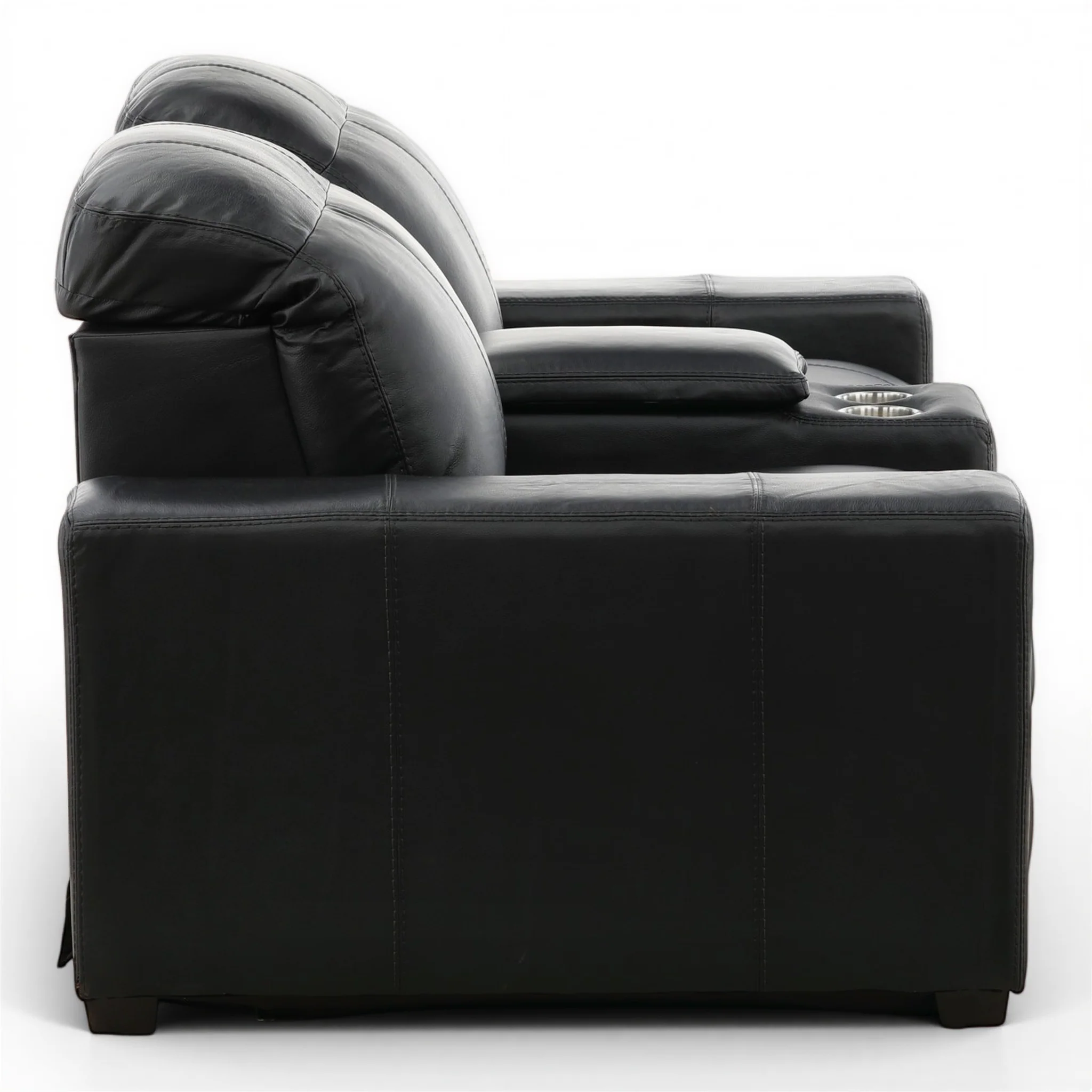 Evren Power Leather Console Loveseat