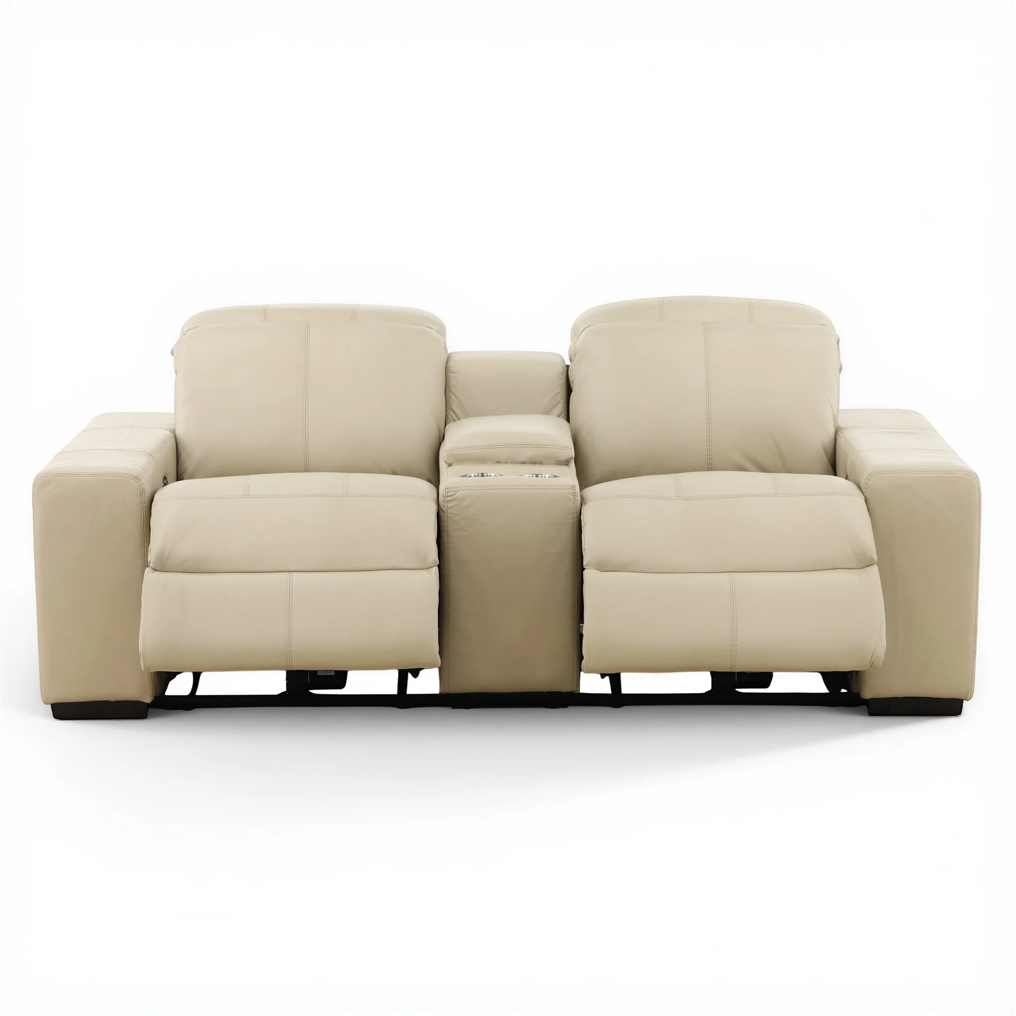 Evren Power Leather Console Loveseat