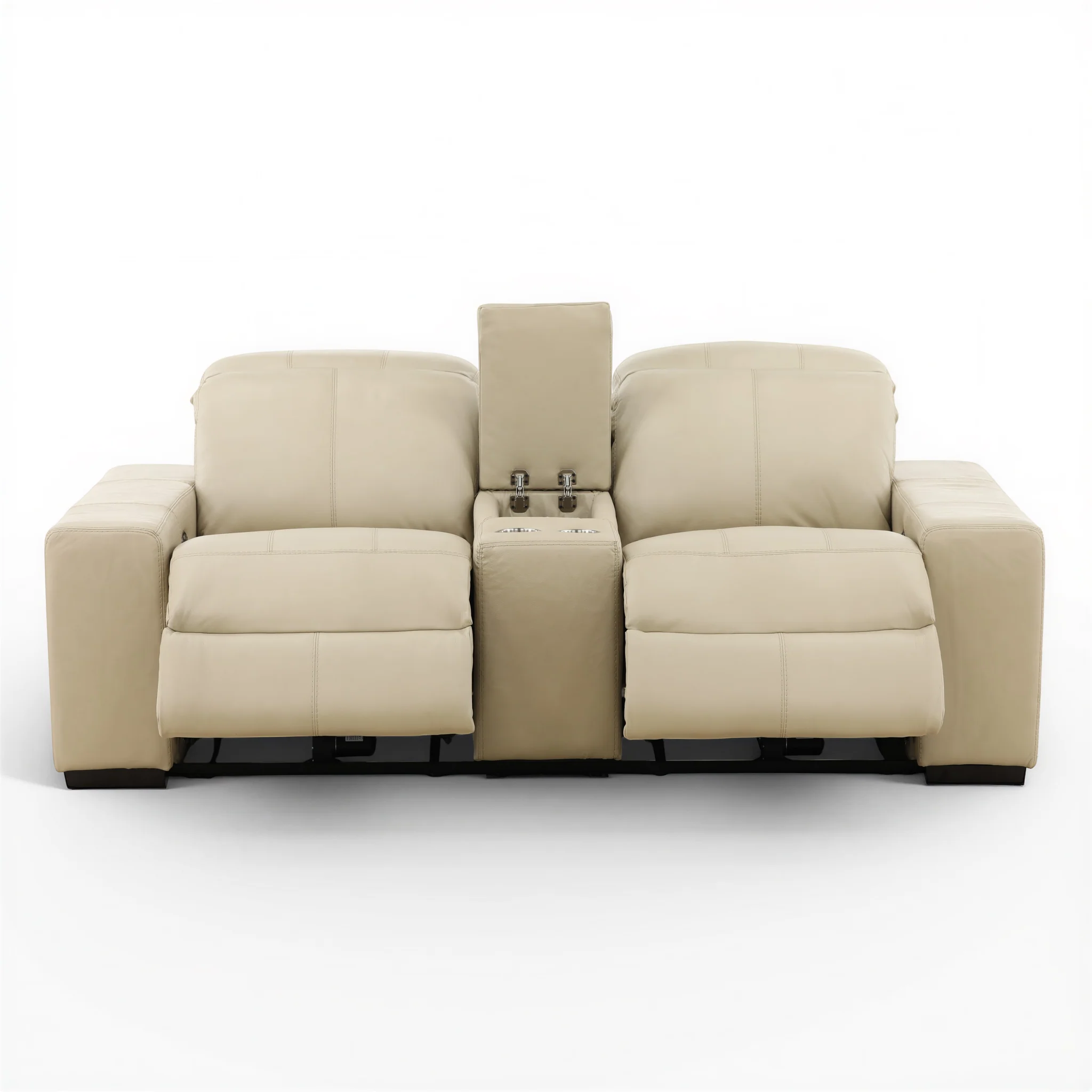 Evren Power Leather Console Loveseat