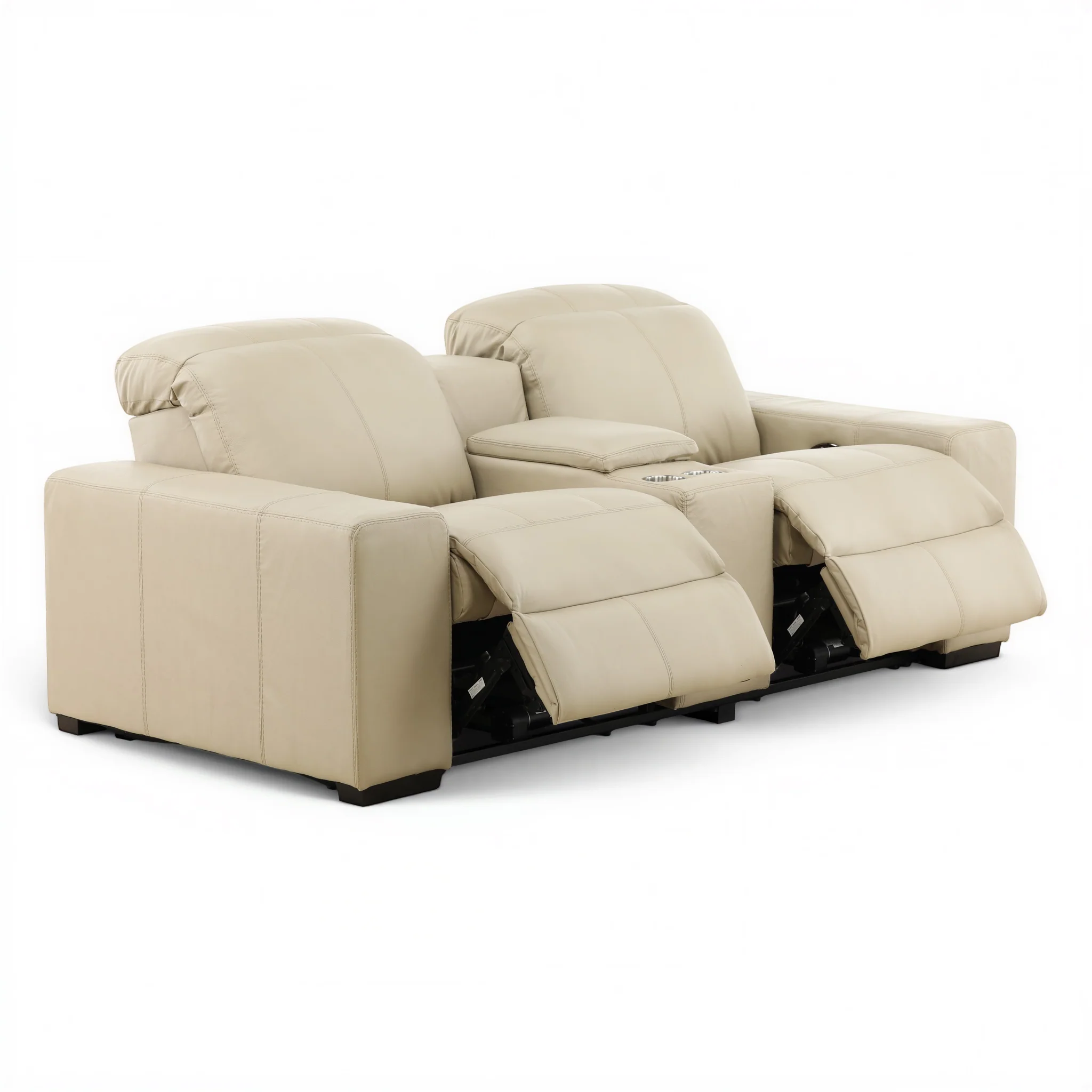 Evren Power Leather Console Loveseat