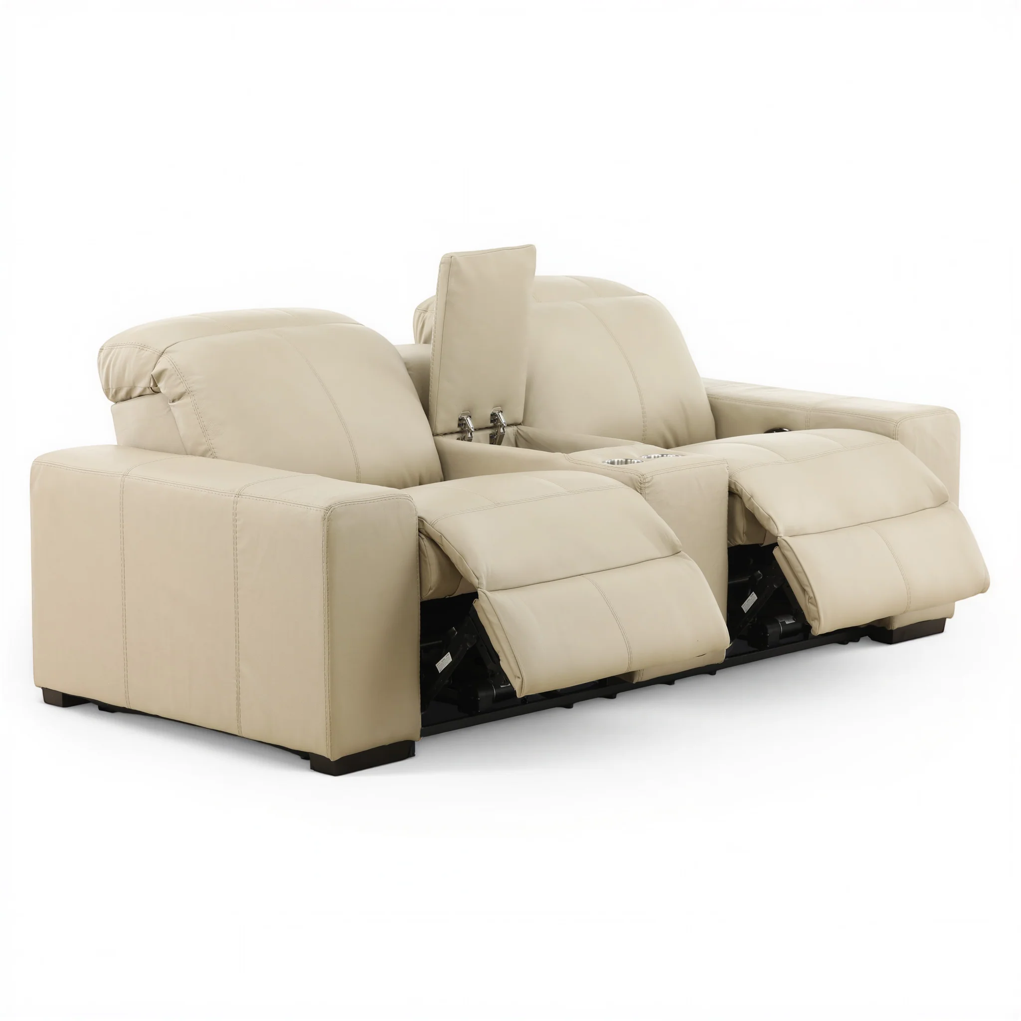 Evren Power Leather Console Loveseat