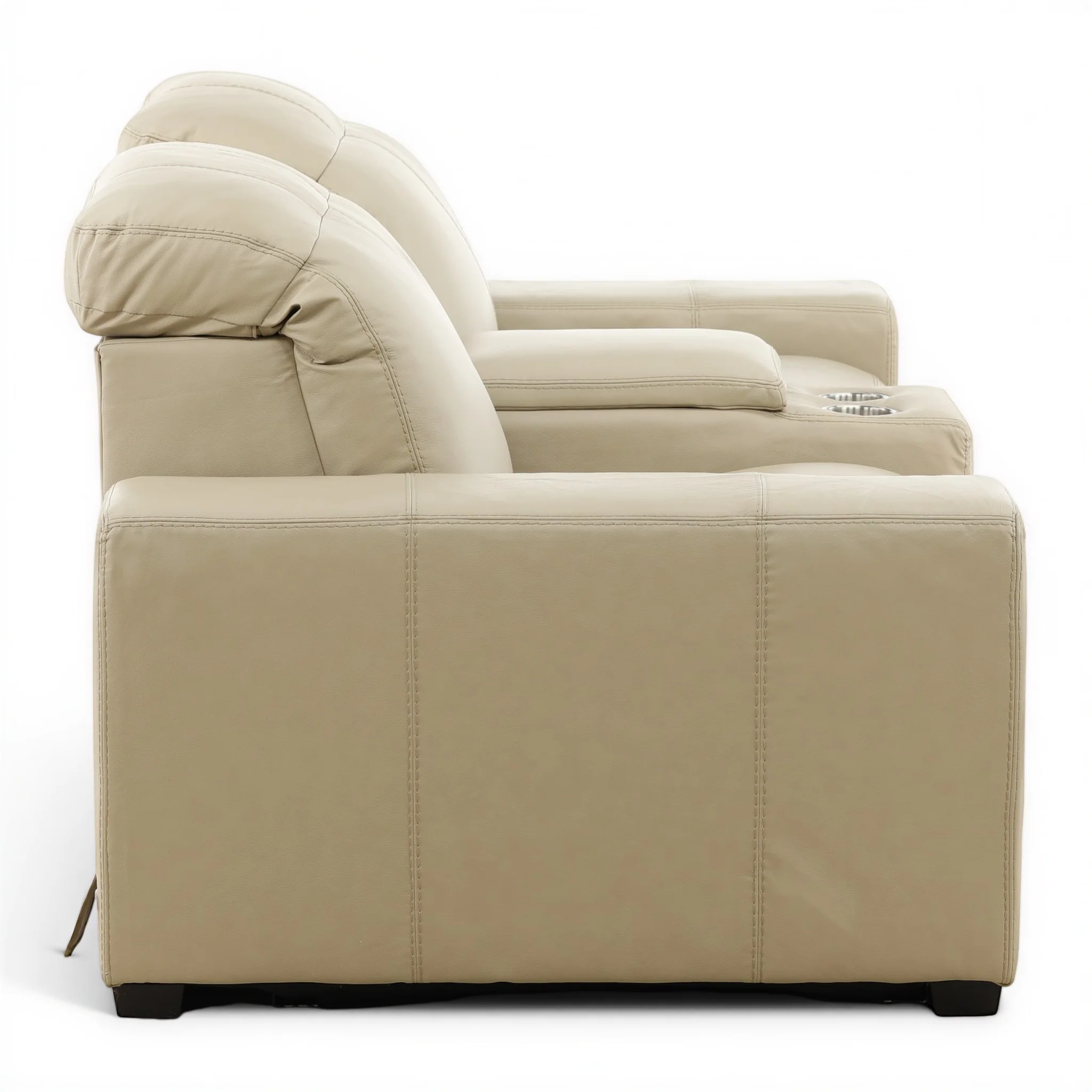 Evren Power Leather Console Loveseat
