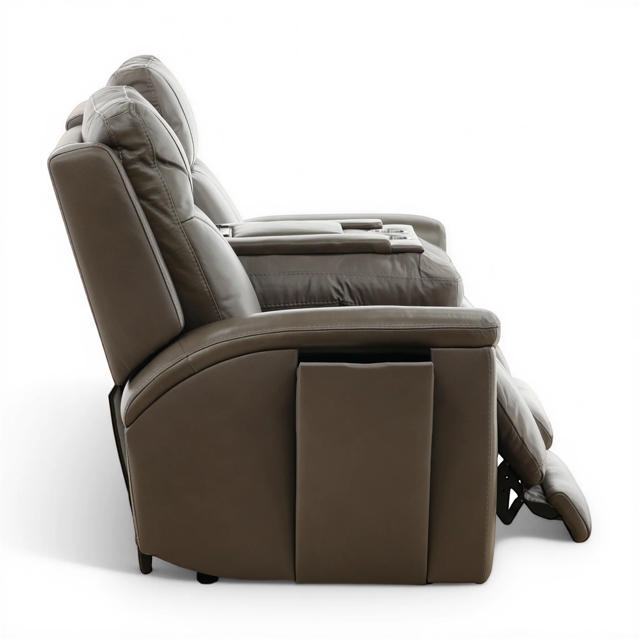 Flexsteel Trey Leather Power Reclining Sofa with Drop-Down Table