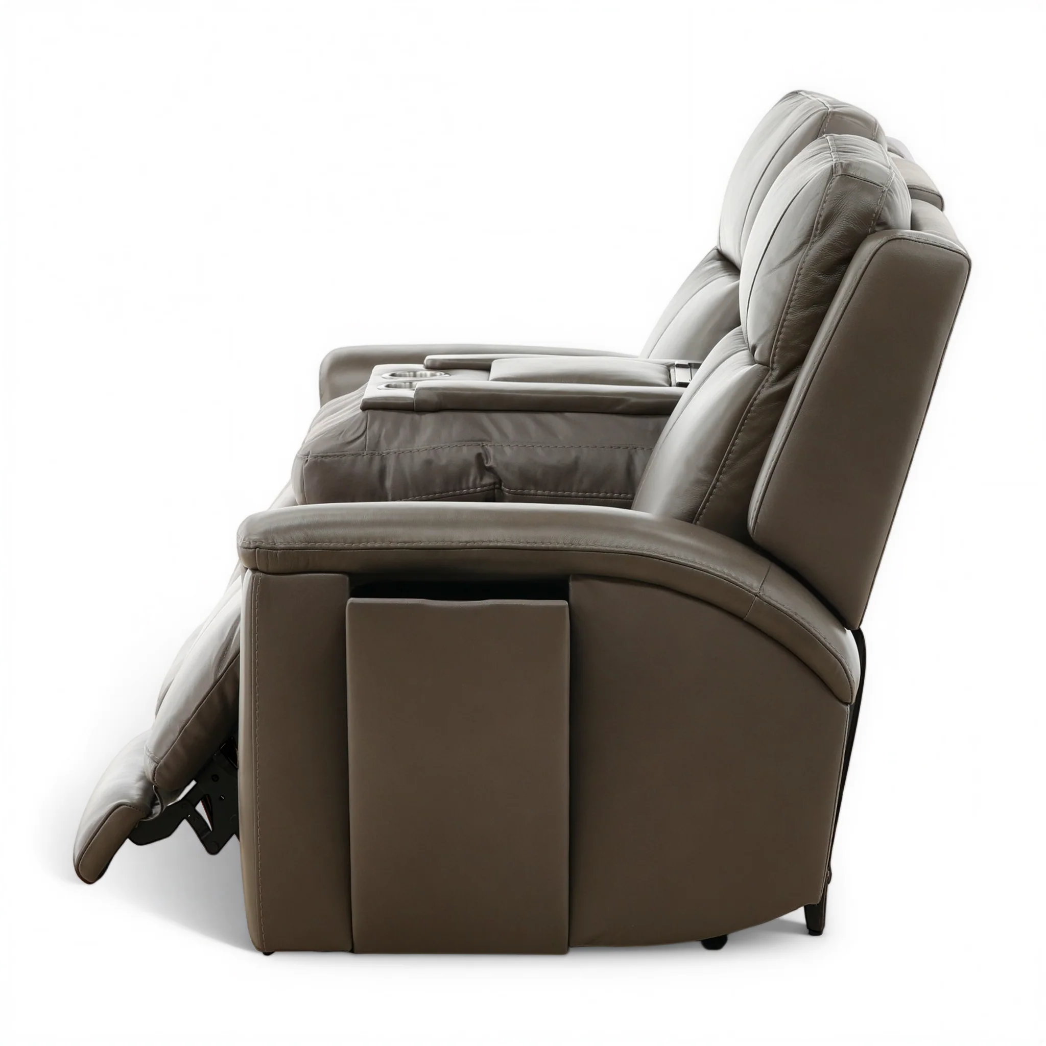 Flexsteel Trey Leather Power Reclining Sofa with Drop-Down Table