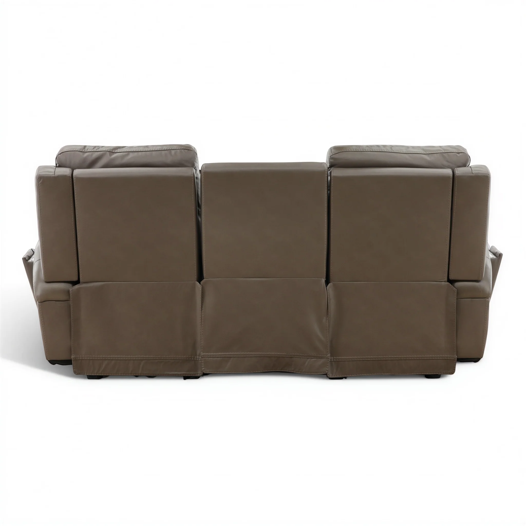Flexsteel Trey Leather Power Reclining Sofa with Drop-Down Table
