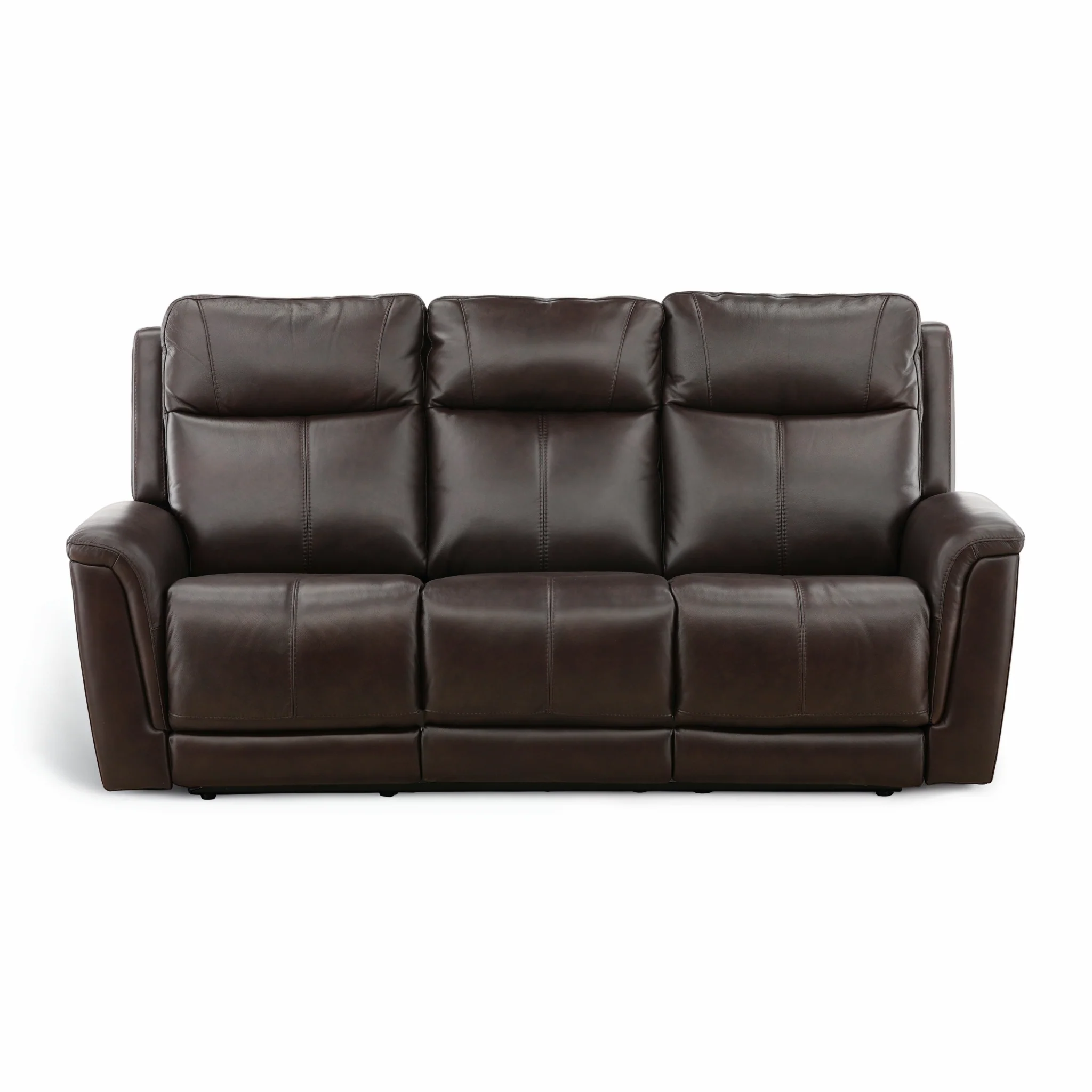 Flexsteel Trey Leather Power Reclining Sofa with Drop-Down Table