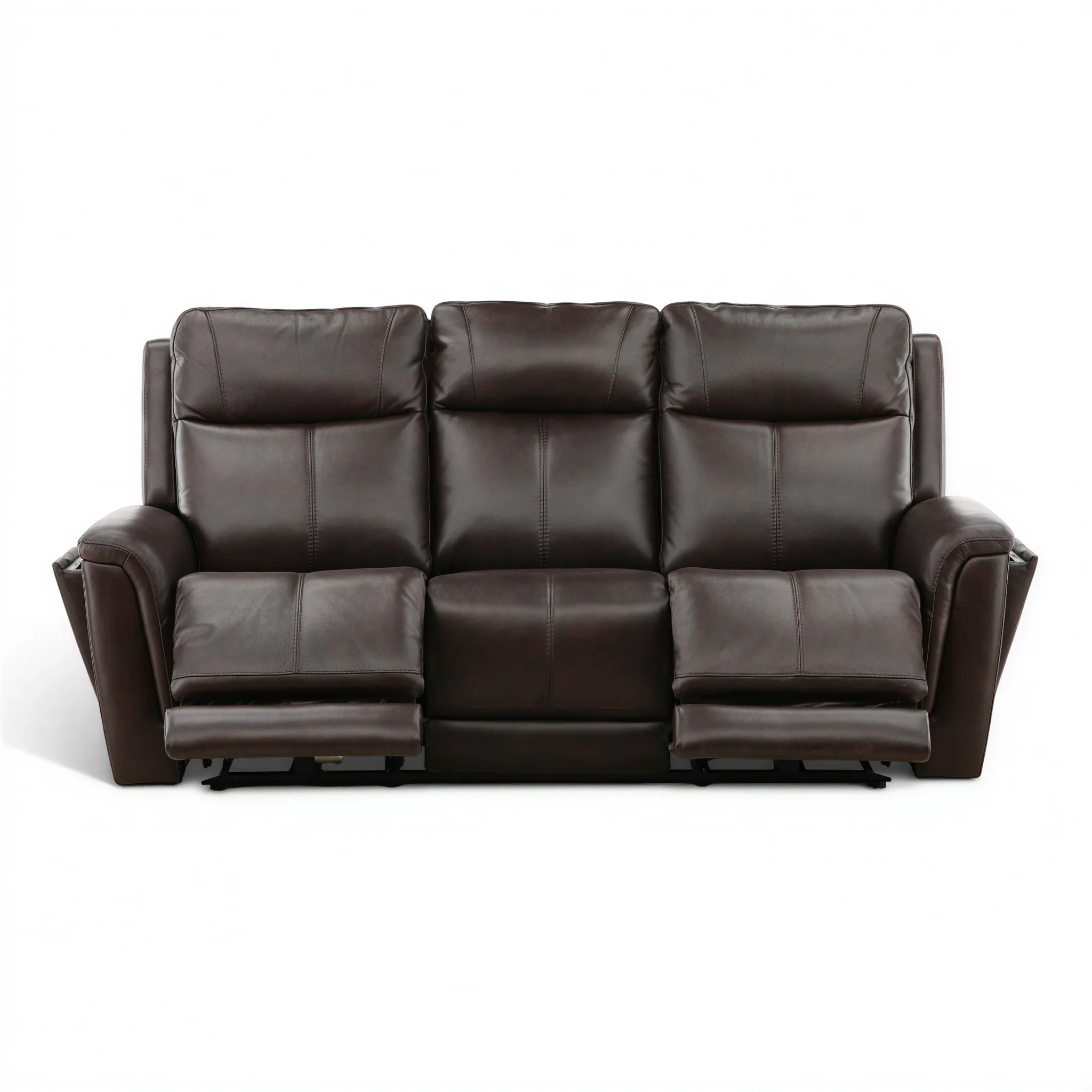 Flexsteel Trey Leather Power Reclining Sofa with Drop-Down Table