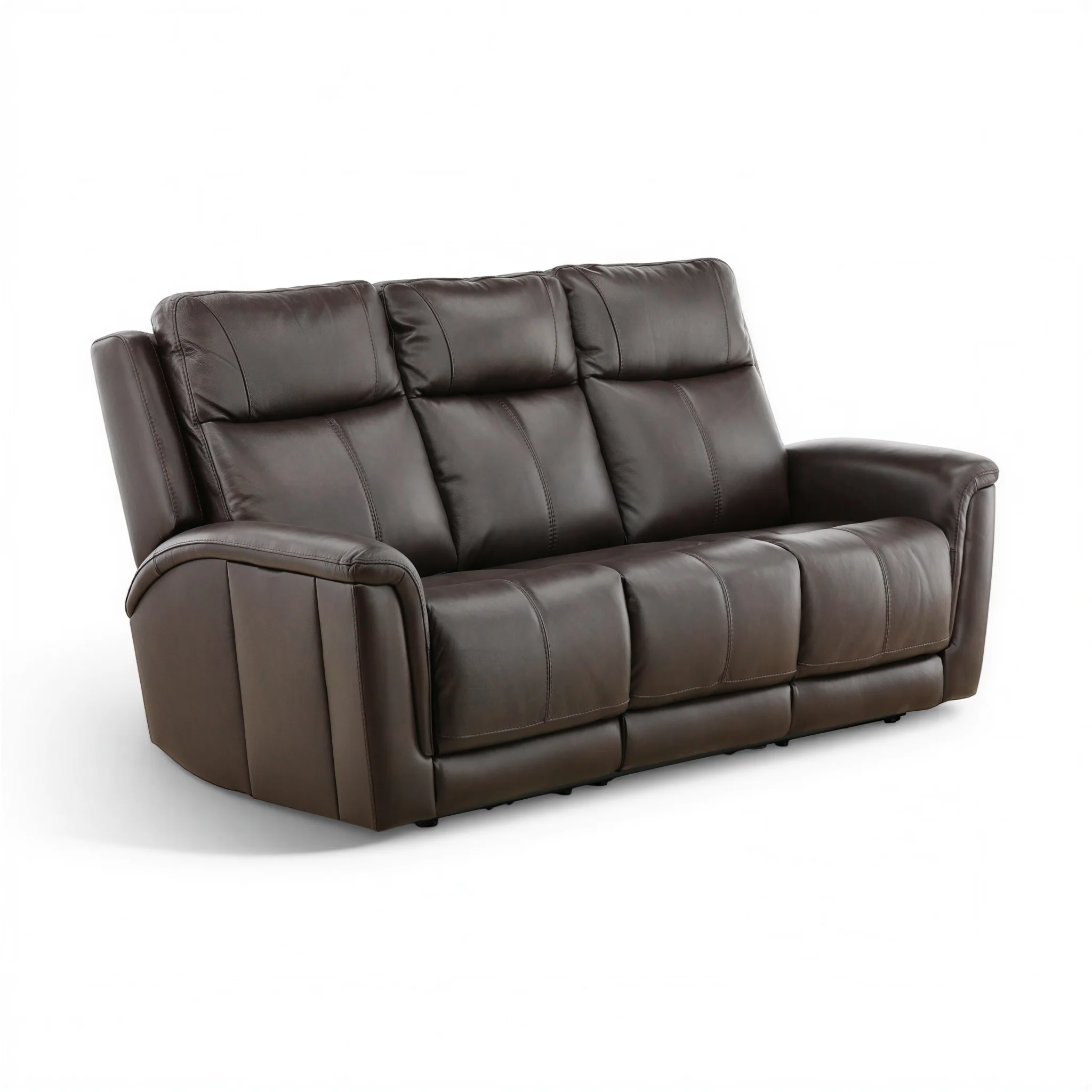 Flexsteel Trey Leather Power Reclining Sofa with Drop-Down Table