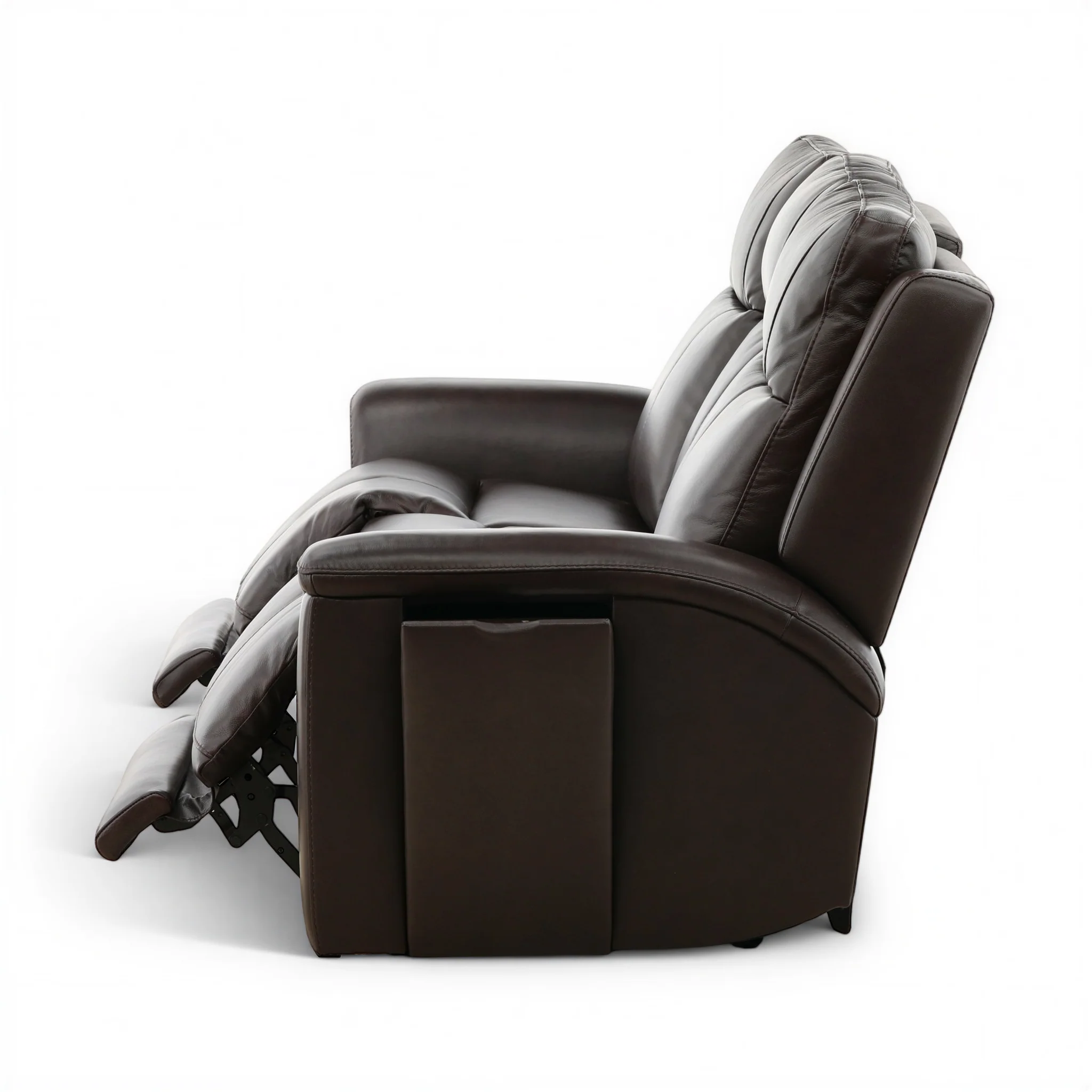 Flexsteel Trey Leather Power Reclining Sofa with Drop-Down Table