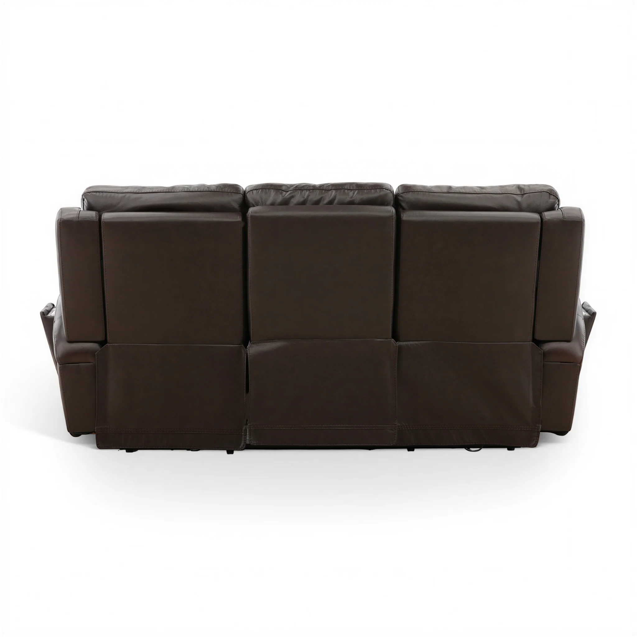 Flexsteel Trey Leather Power Reclining Sofa with Drop-Down Table