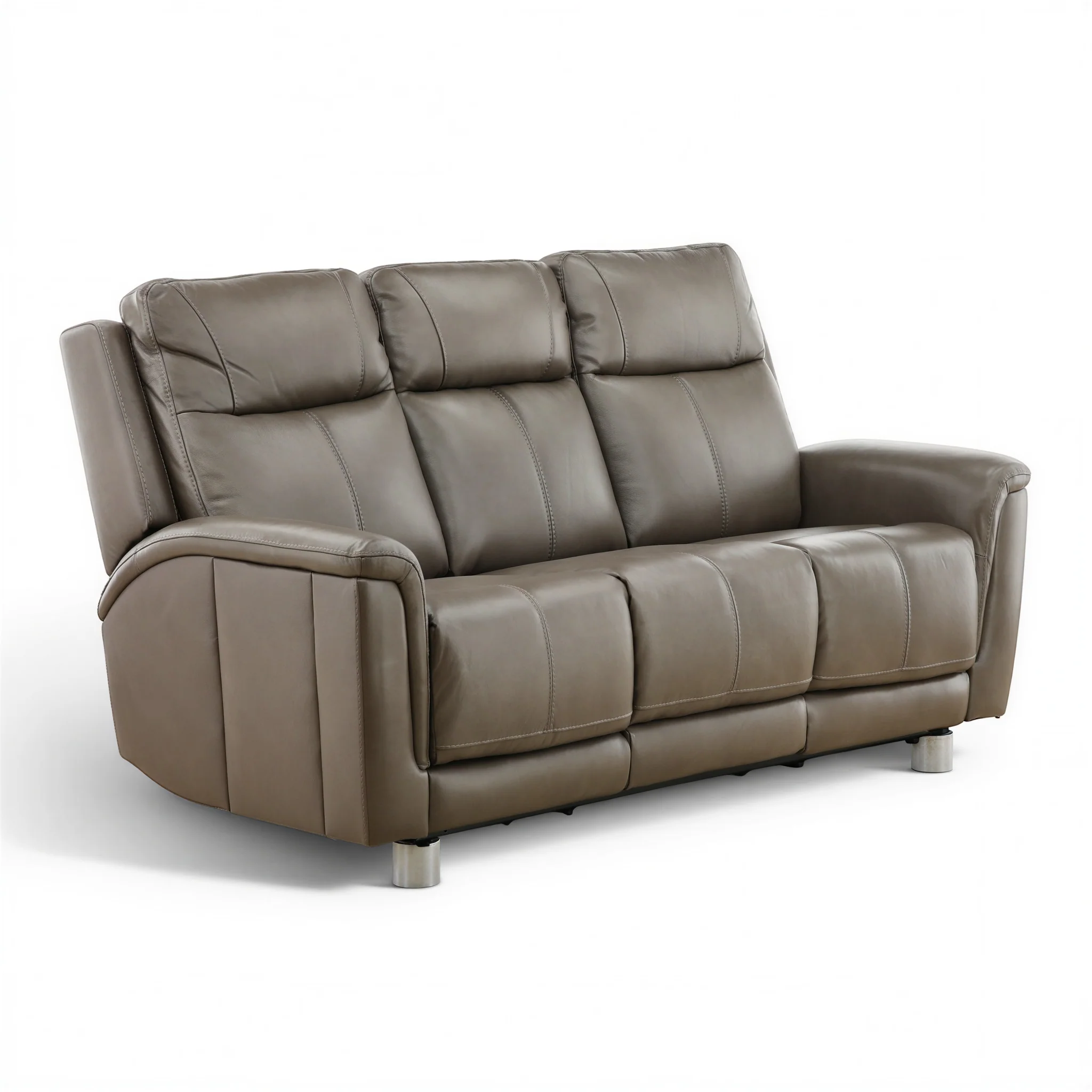 Flexsteel Trey Leather Power Reclining Sofa with Drop-Down Table