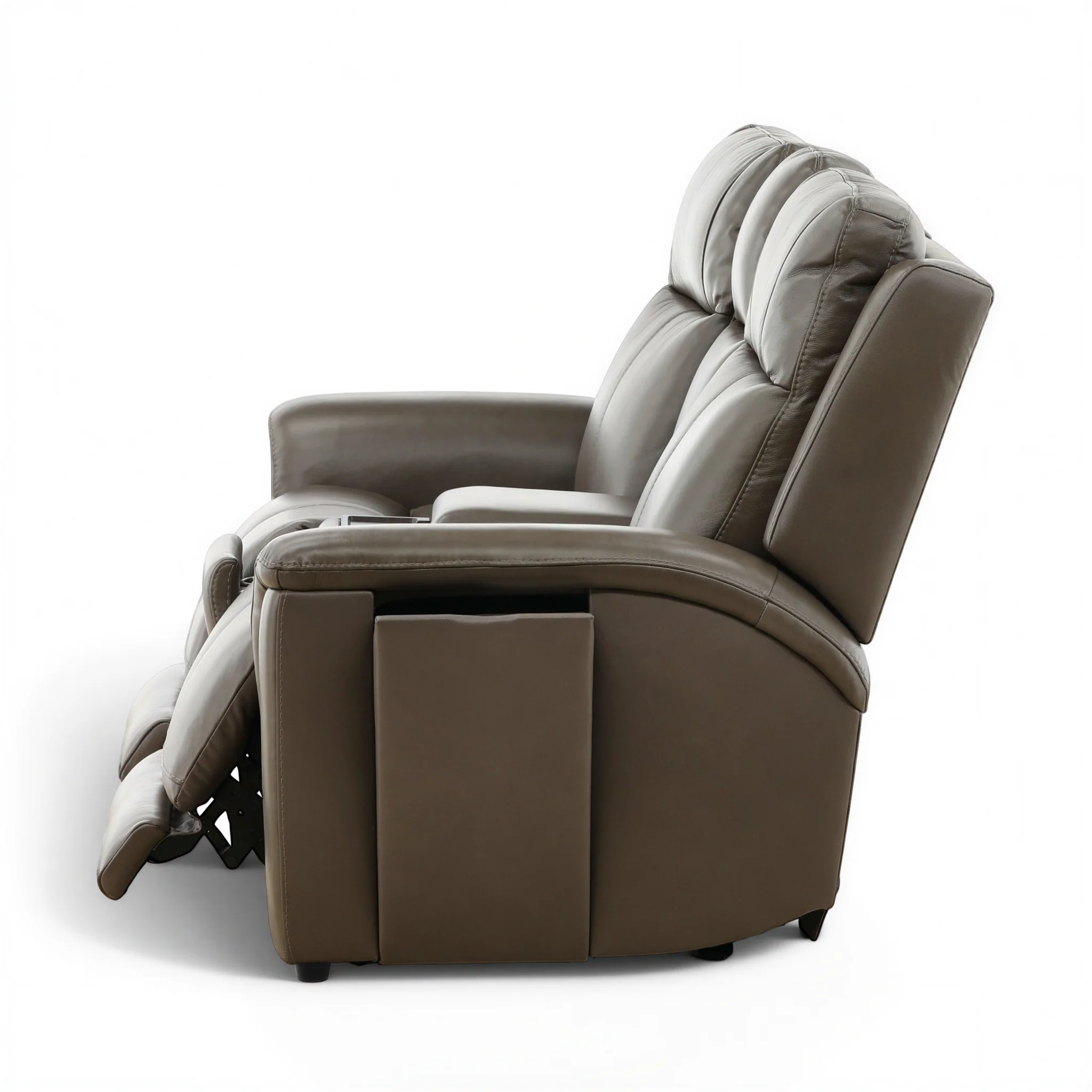 Flexsteel Trey Leather Power Reclining Console Loveseat