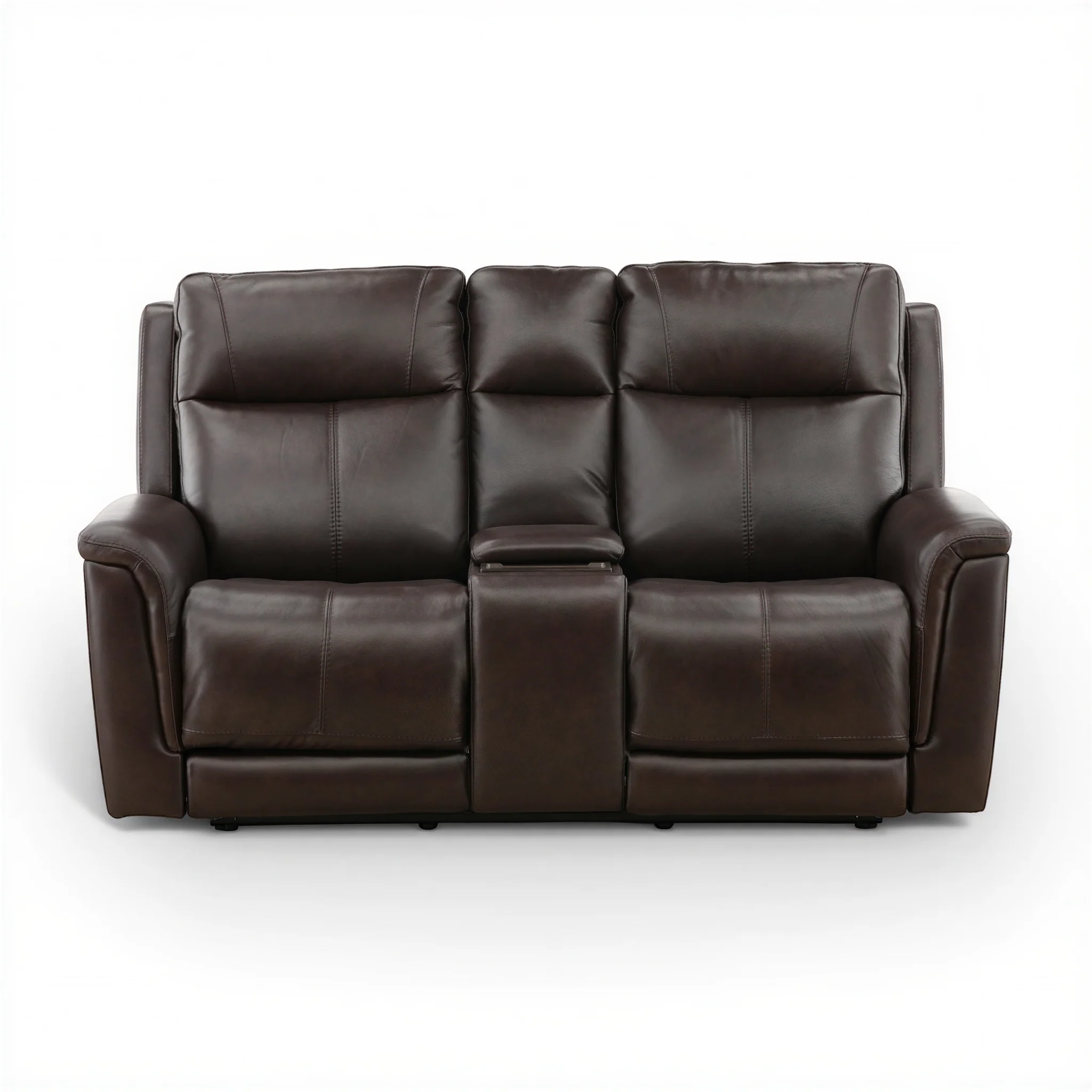 Flexsteel Trey Leather Power Reclining Console Loveseat