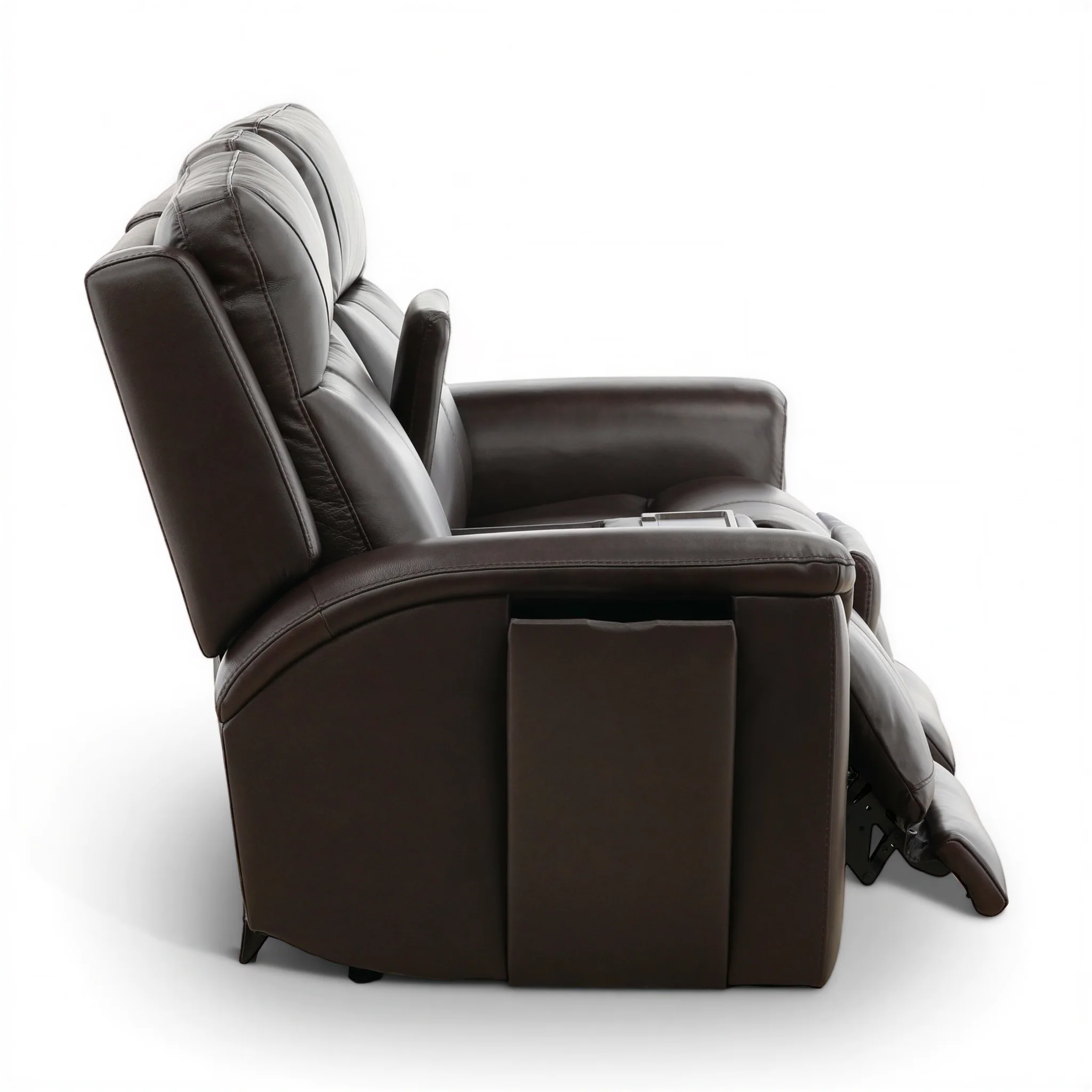 Flexsteel Trey Leather Power Reclining Console Loveseat