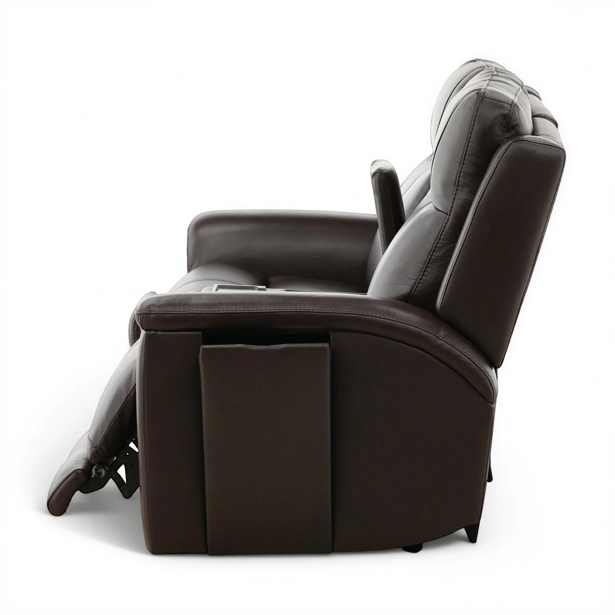 Flexsteel Trey Leather Power Reclining Console Loveseat