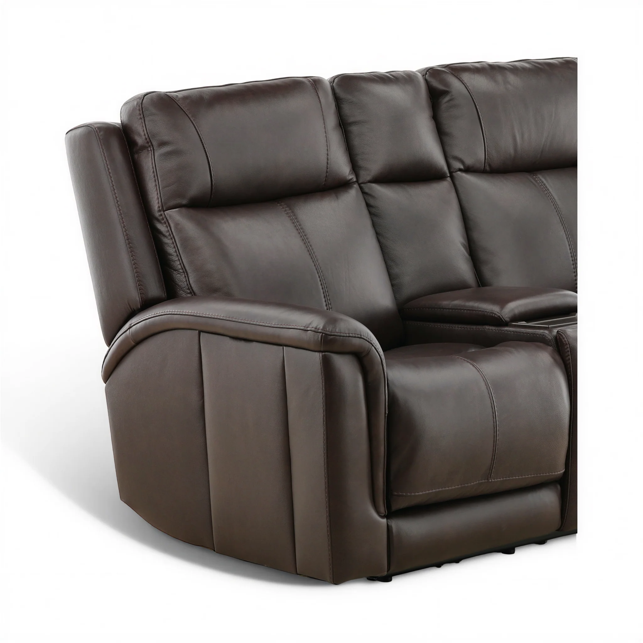 Flexsteel Trey Leather Power Reclining Console Loveseat