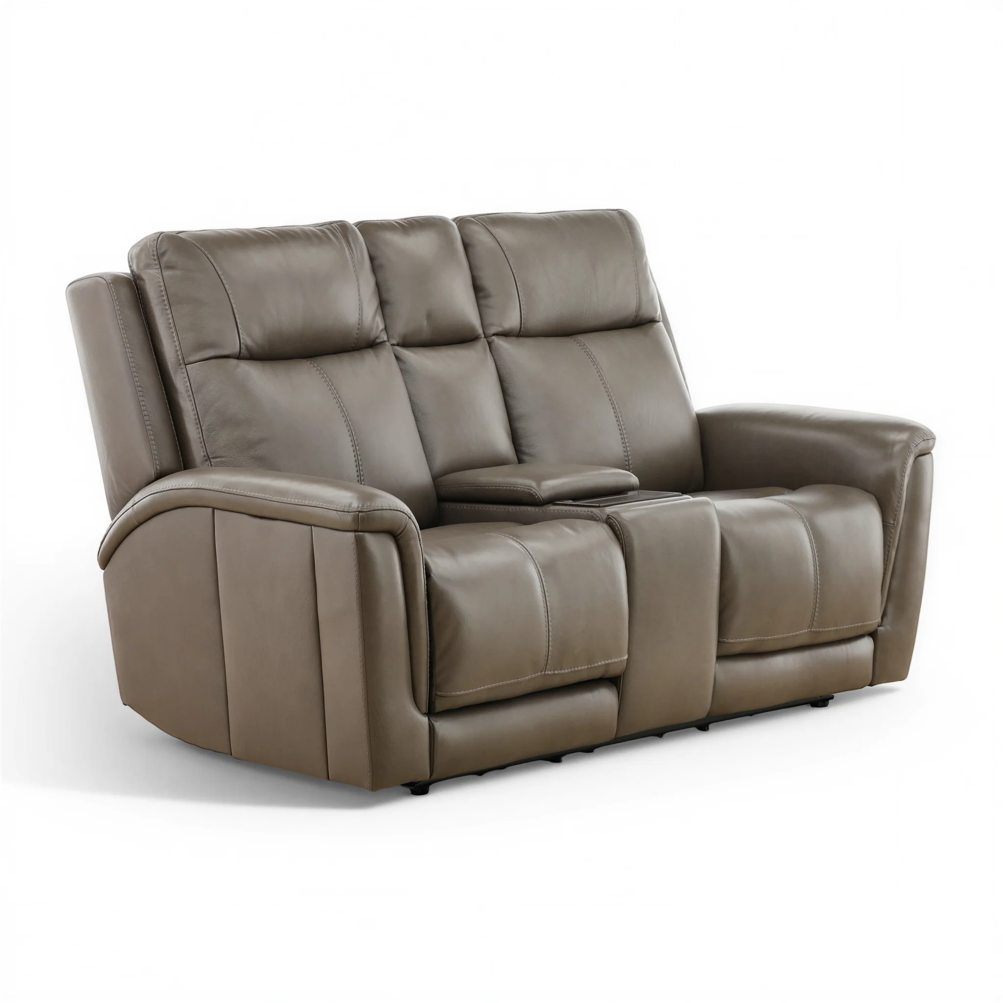 Flexsteel Trey Leather Power Reclining Console Loveseat