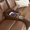 Newport 6-Piece Brown Leather Power Reclining Sectional with Chaise