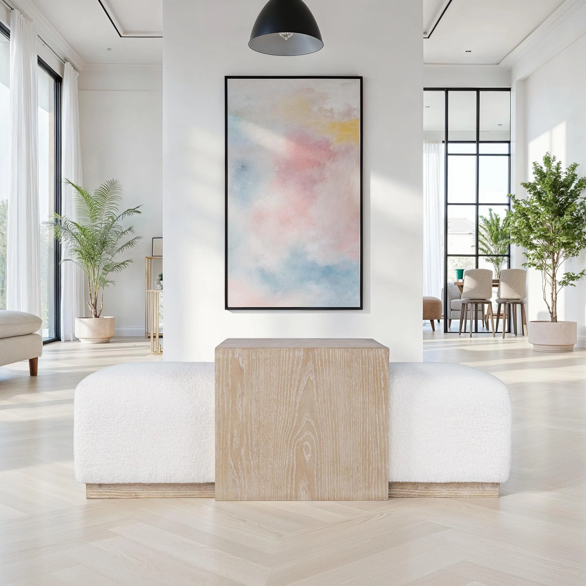 Boone Castered Cocktail Ottoman with Table