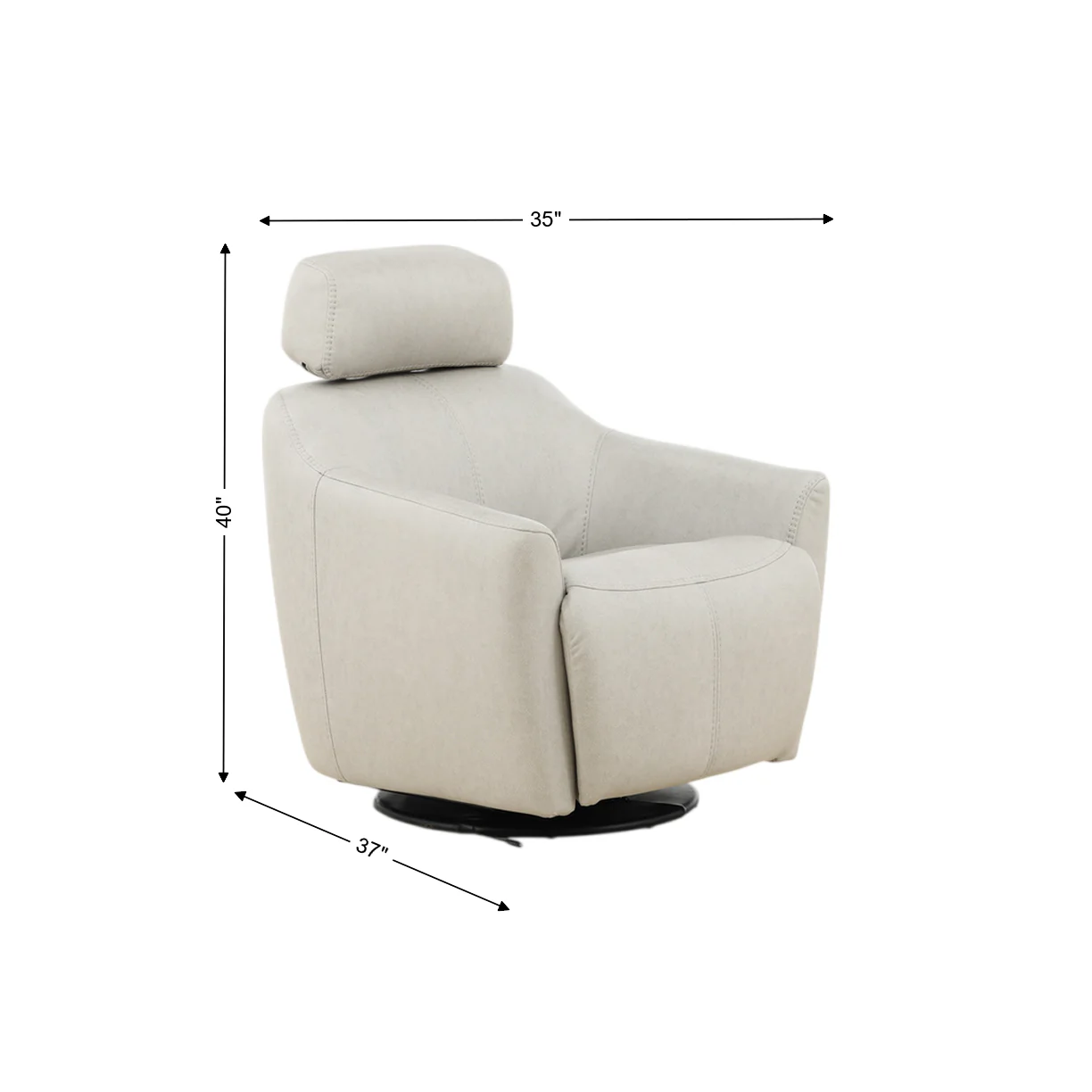 Walden Leather Power Swivel Recliner