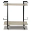 Waylowe Bar Cart with 2 Bottle Holders and Casters