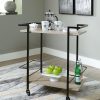 Waylowe Bar Cart with 2 Bottle Holders and Casters