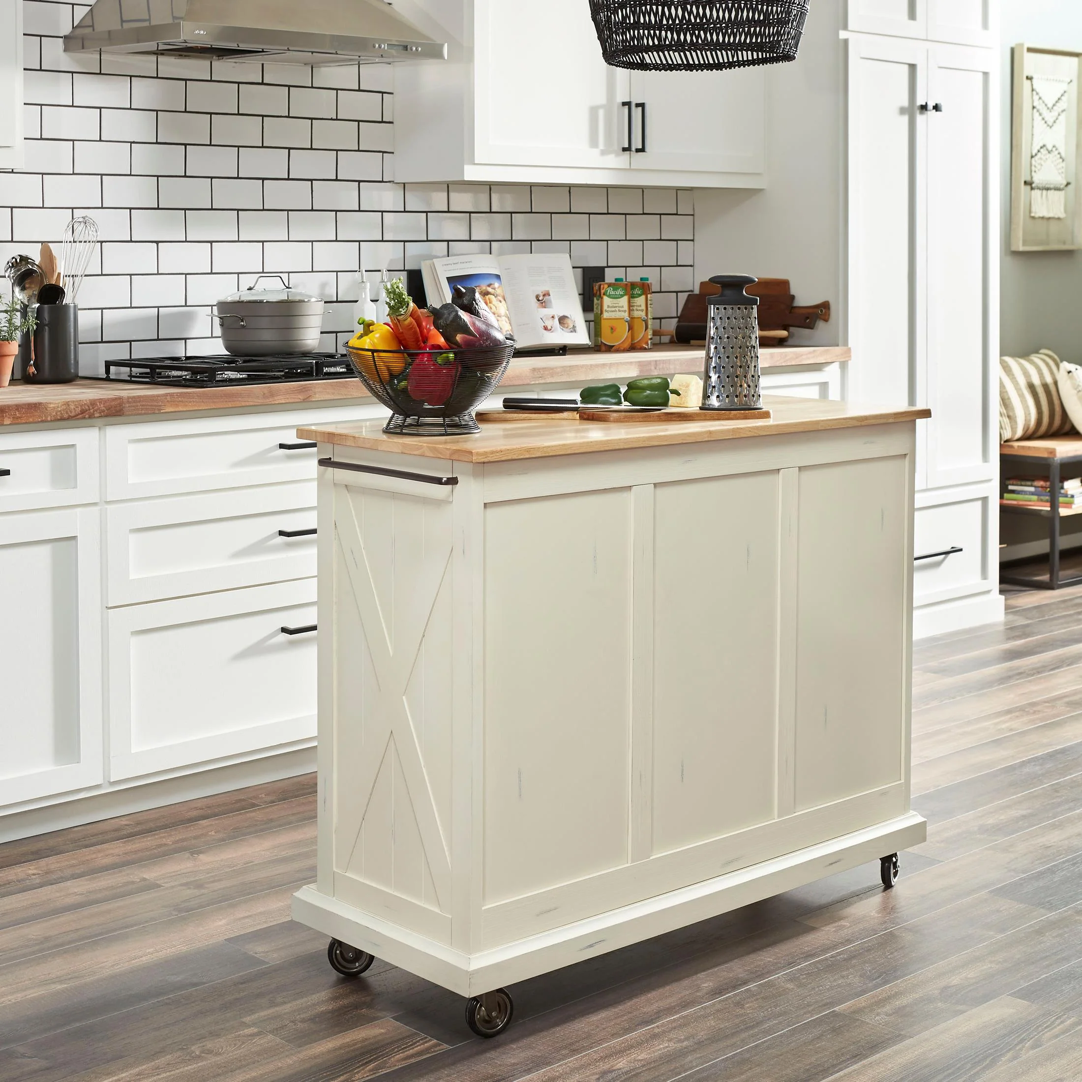 Bay Lodge Wood Top Kitchen Cart