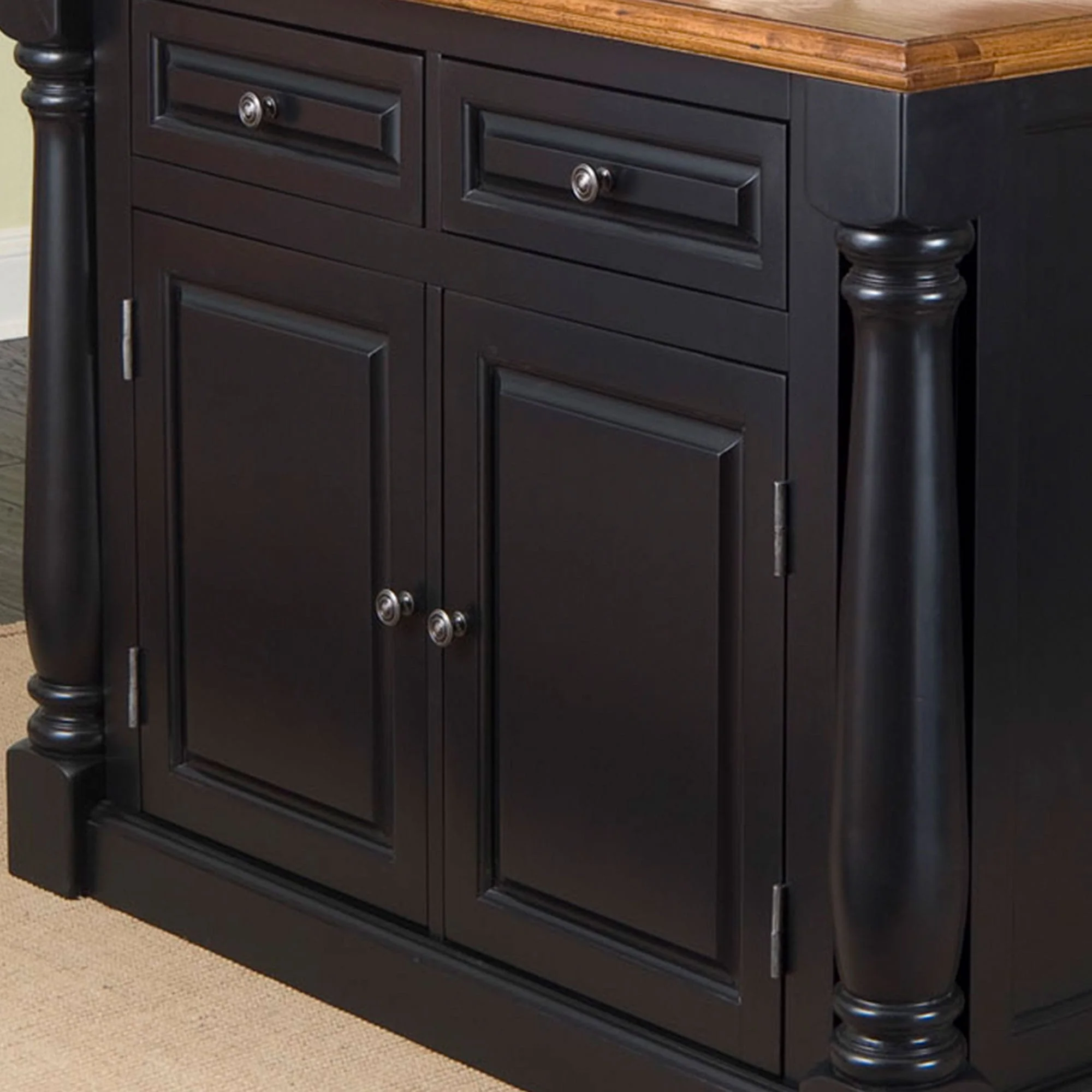 Monarch Kitchen Wood Top Island