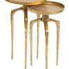 Set of 2 Como Accent Tables Antique Gold