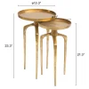 Set of 2 Como Accent Tables Antique Gold
